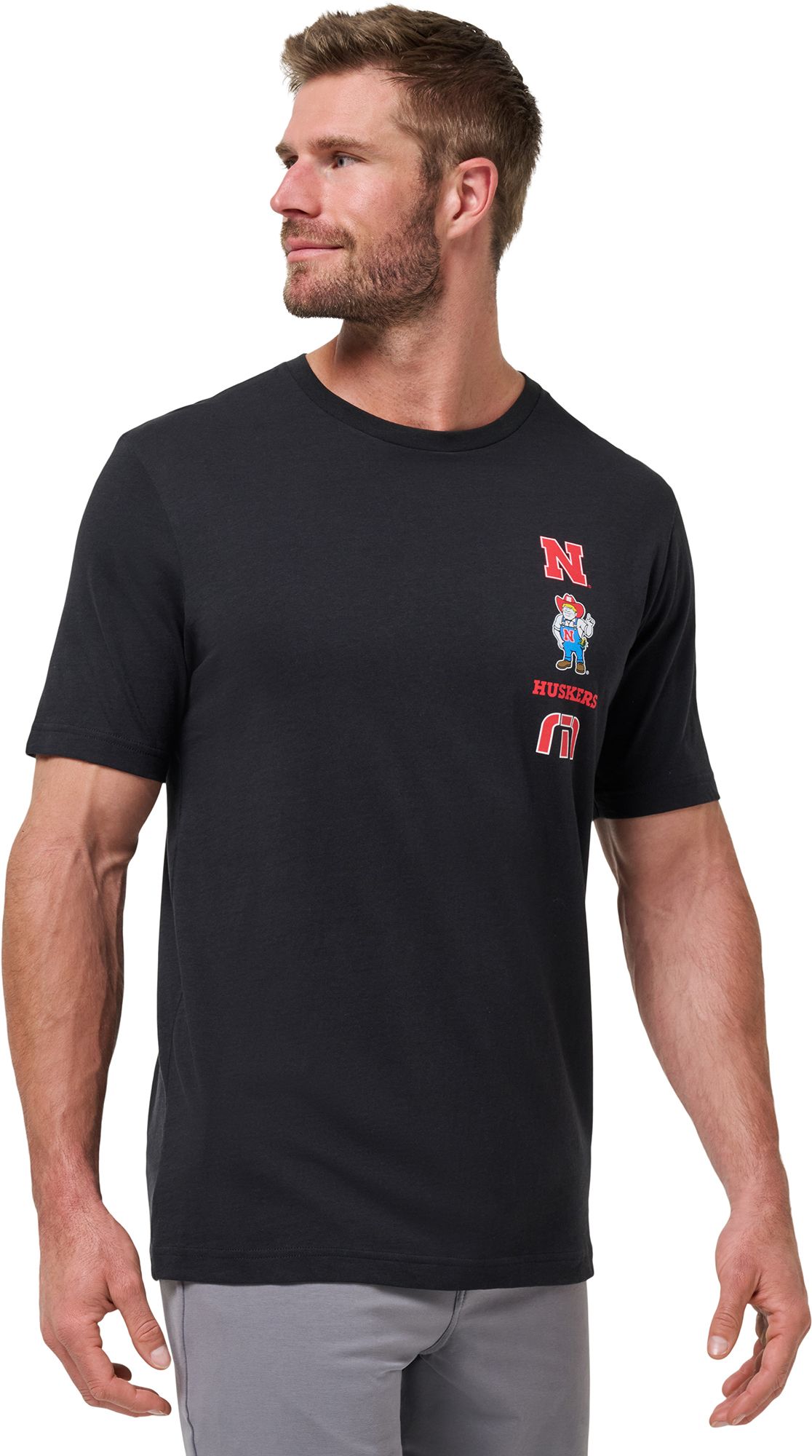 TravisMathew Men's Nebraska Cornhuskers Black Playoffs Short Sleeve T-Shirt product image