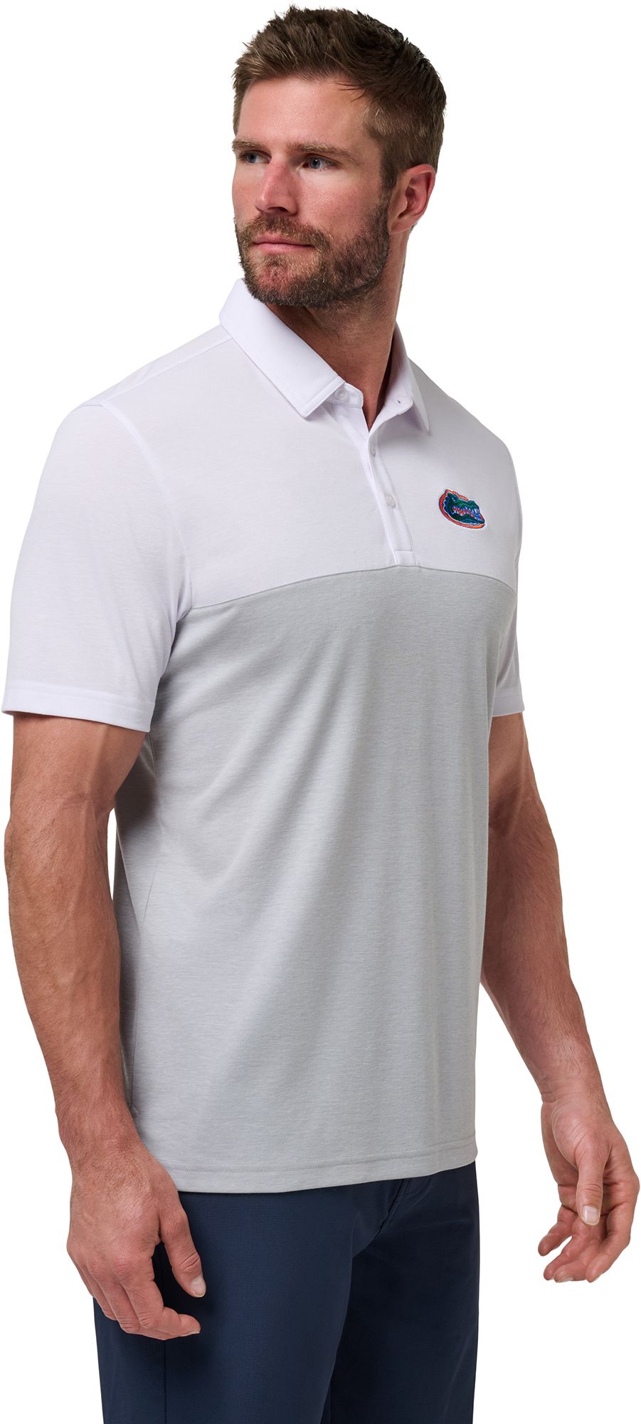 TravisMathew Men's Florida Gators White Drop Back Polo product image
