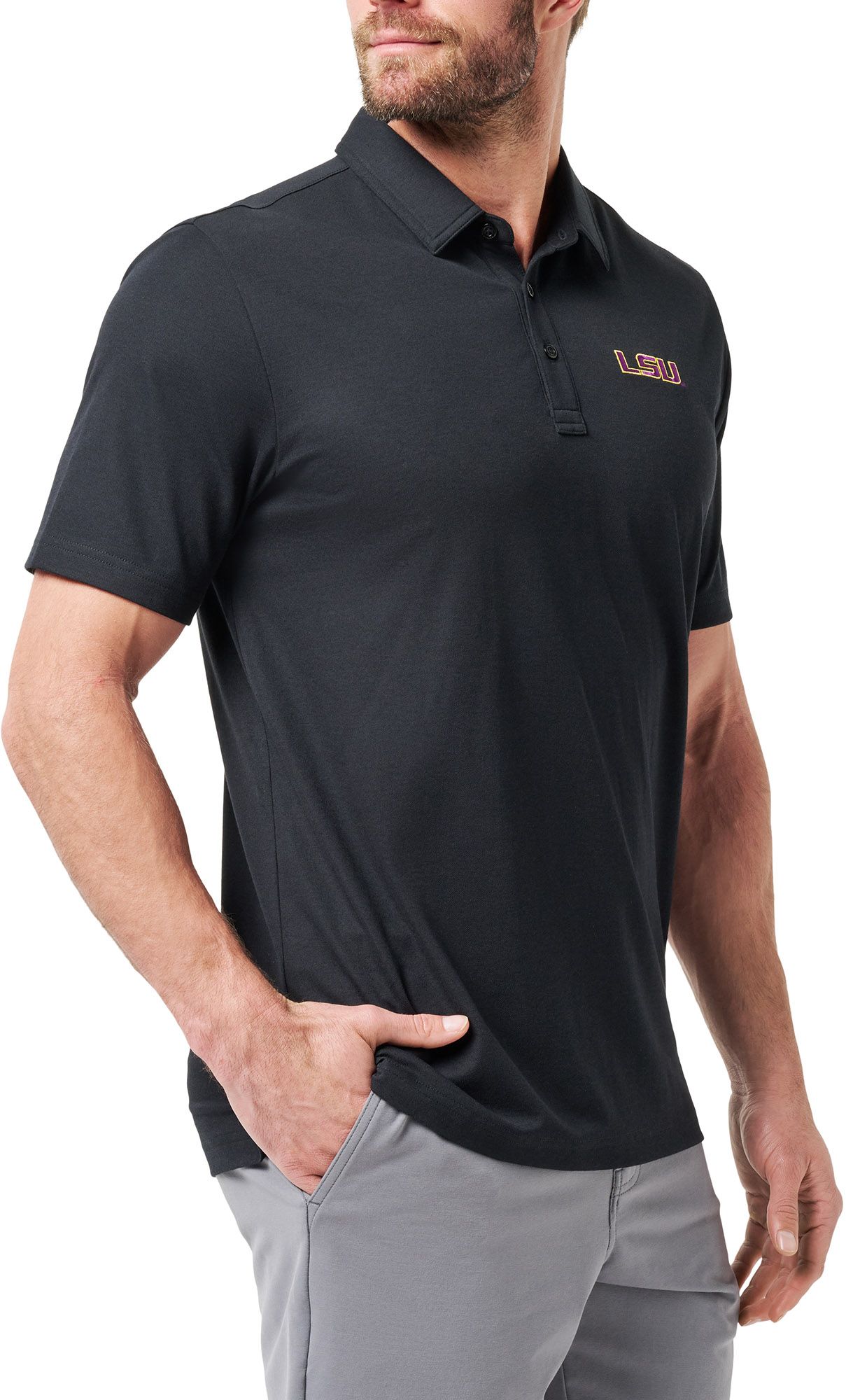 TravisMathew Men's LSU Tigers Black School Pride Polo product image
