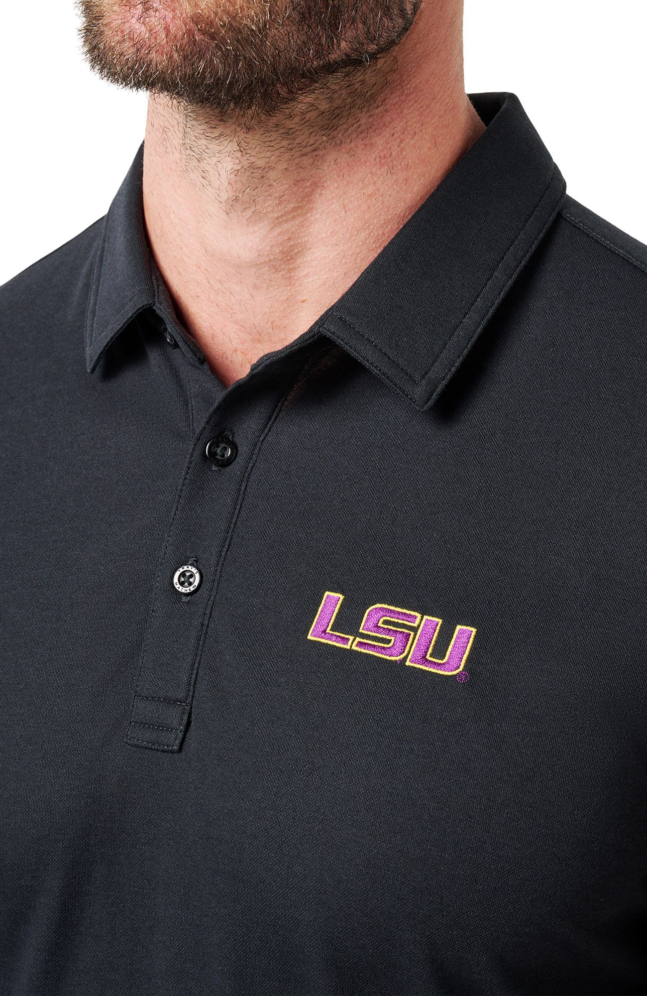 TravisMathew Men's LSU Tigers Black School Pride Polo product image