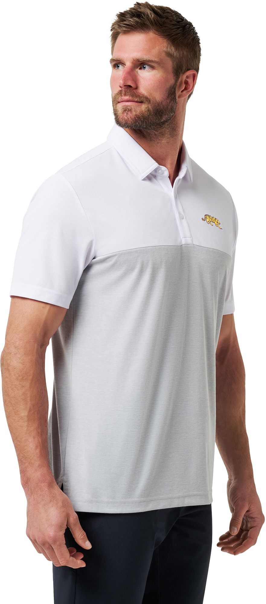 TravisMathew Men's LSU Tigers White Drop Back Polo product image