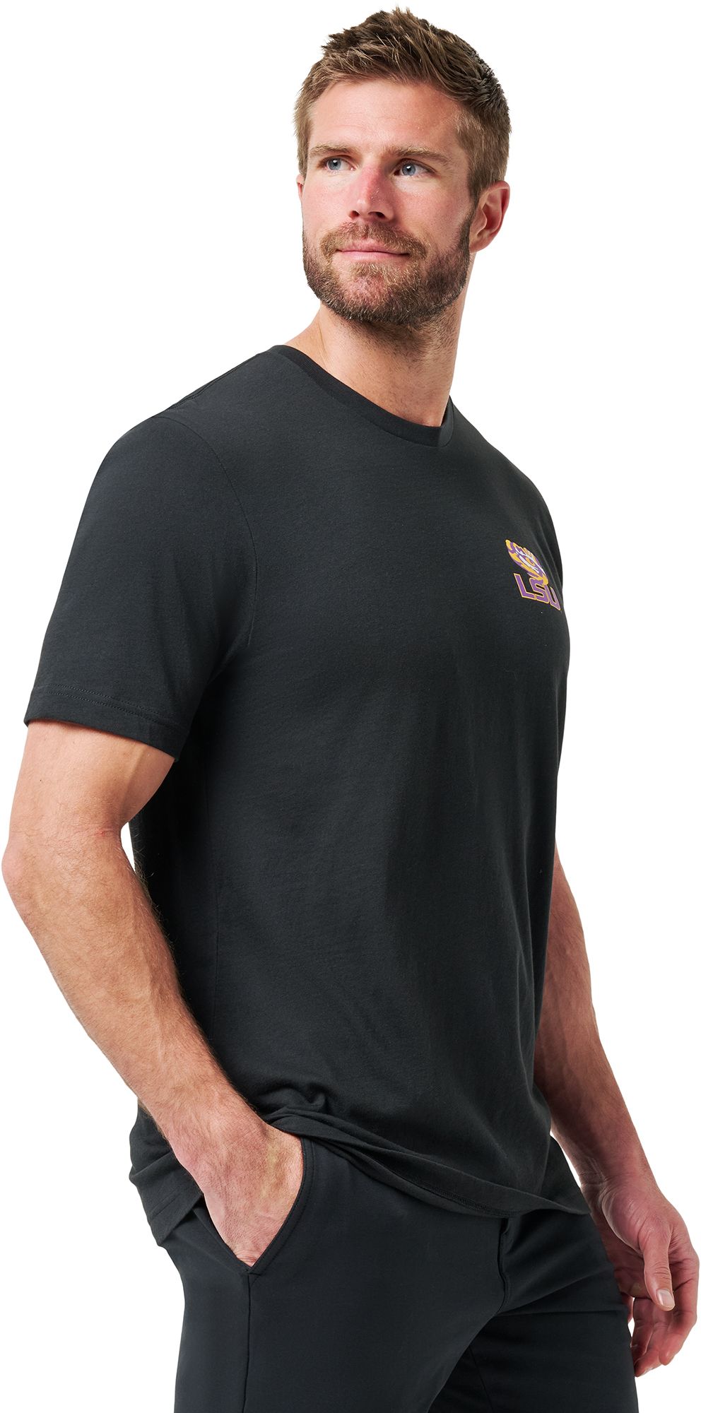 TravisMathew Men's LSU Tigers Black Friendly Rivalry Short Sleeve T-Shirt product image