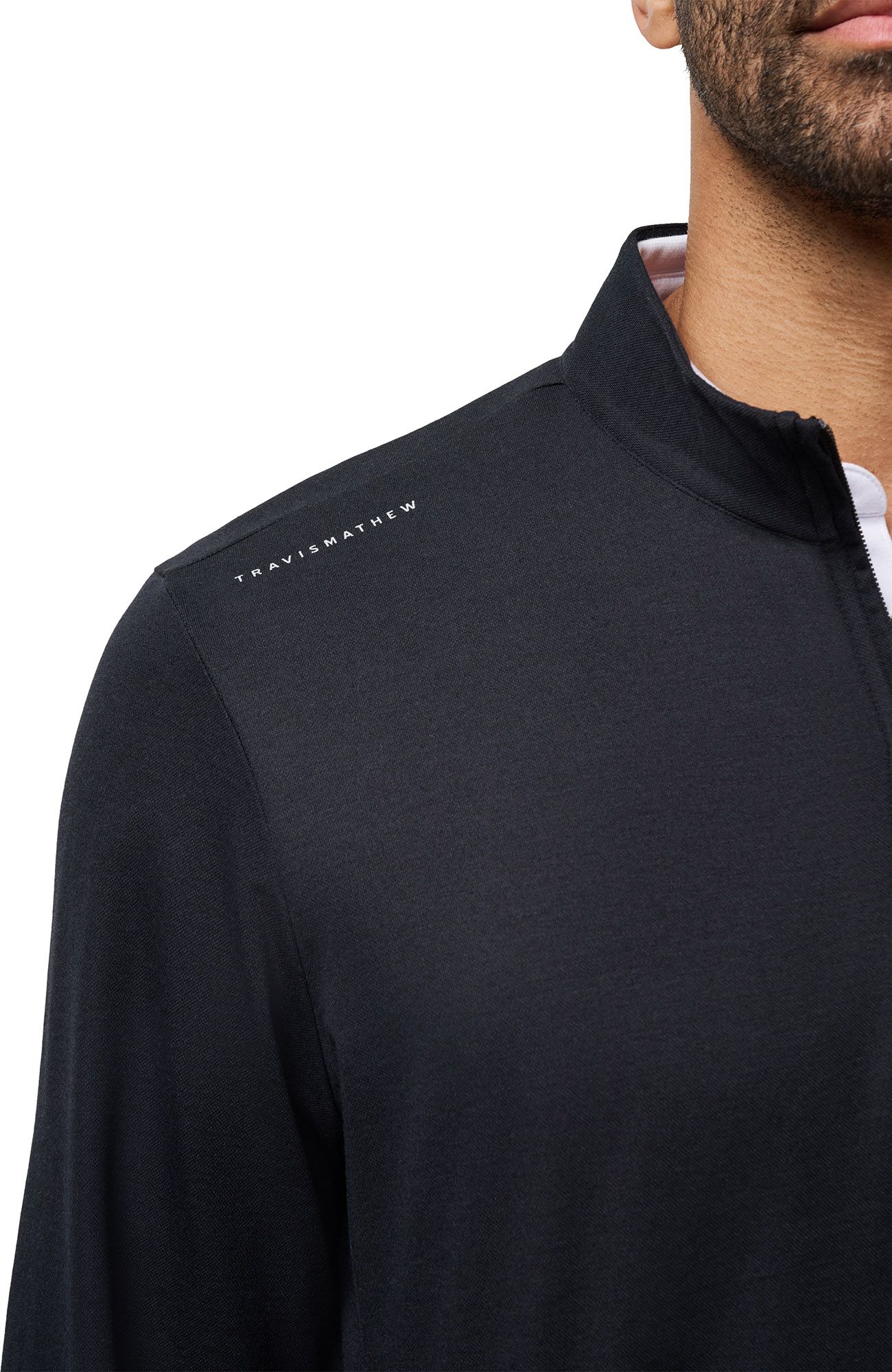 TravisMathew Men's Texas A&M Aggies Black 'Time to Tailgate' Quarter-Zip Pullover Jacket product image