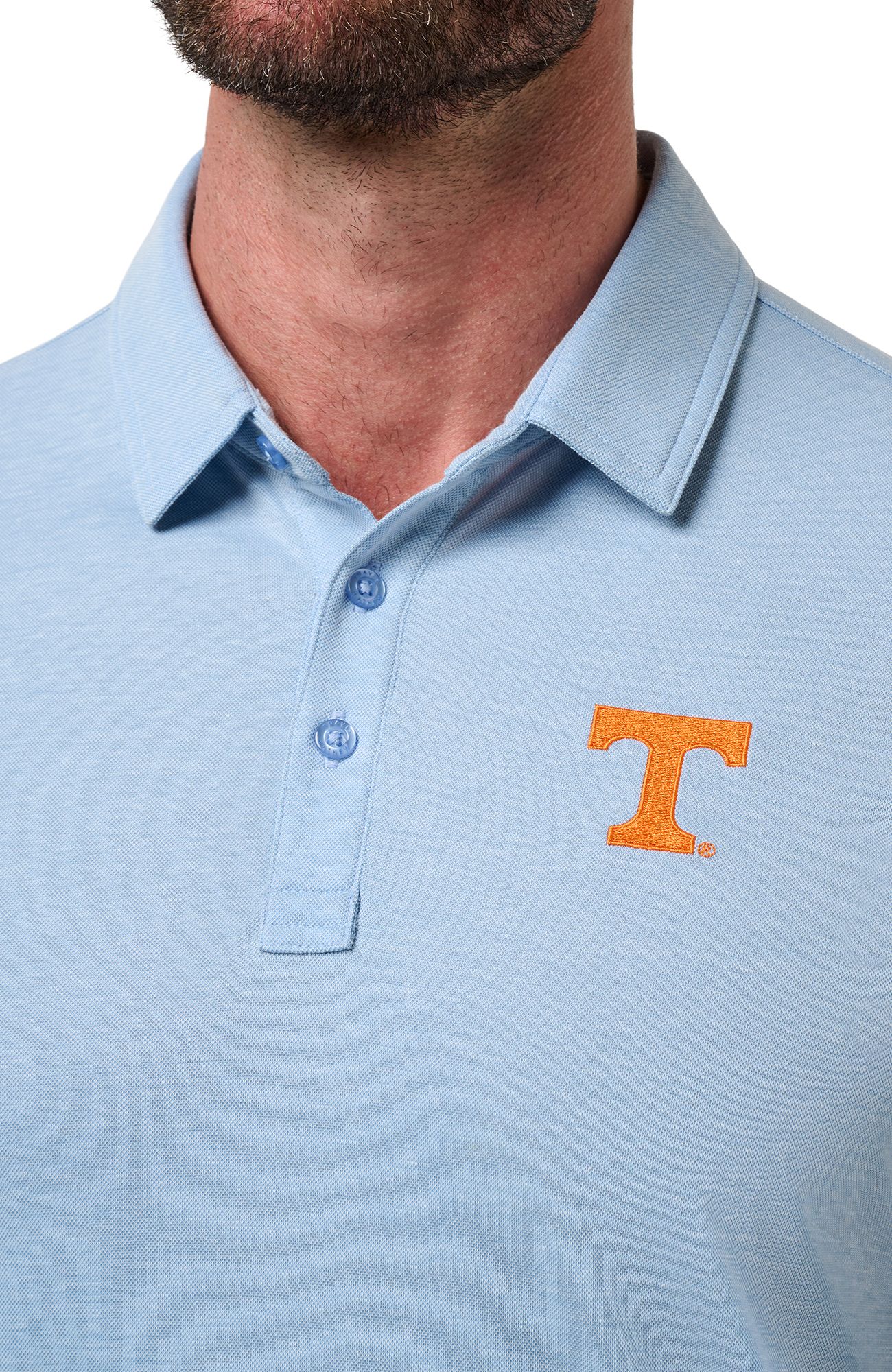 TravisMathew Men's Tennessee Volunteers Heather Blue School Pride Polo product image