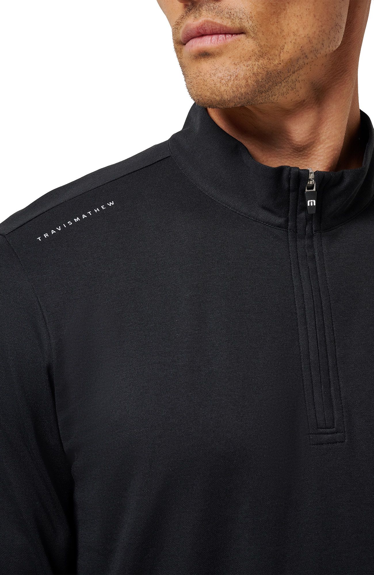 TravisMathew Men's Alabama Crimson Tide Black 'Time to Tailgate' Quarter-Zip Pullover Jacket product image