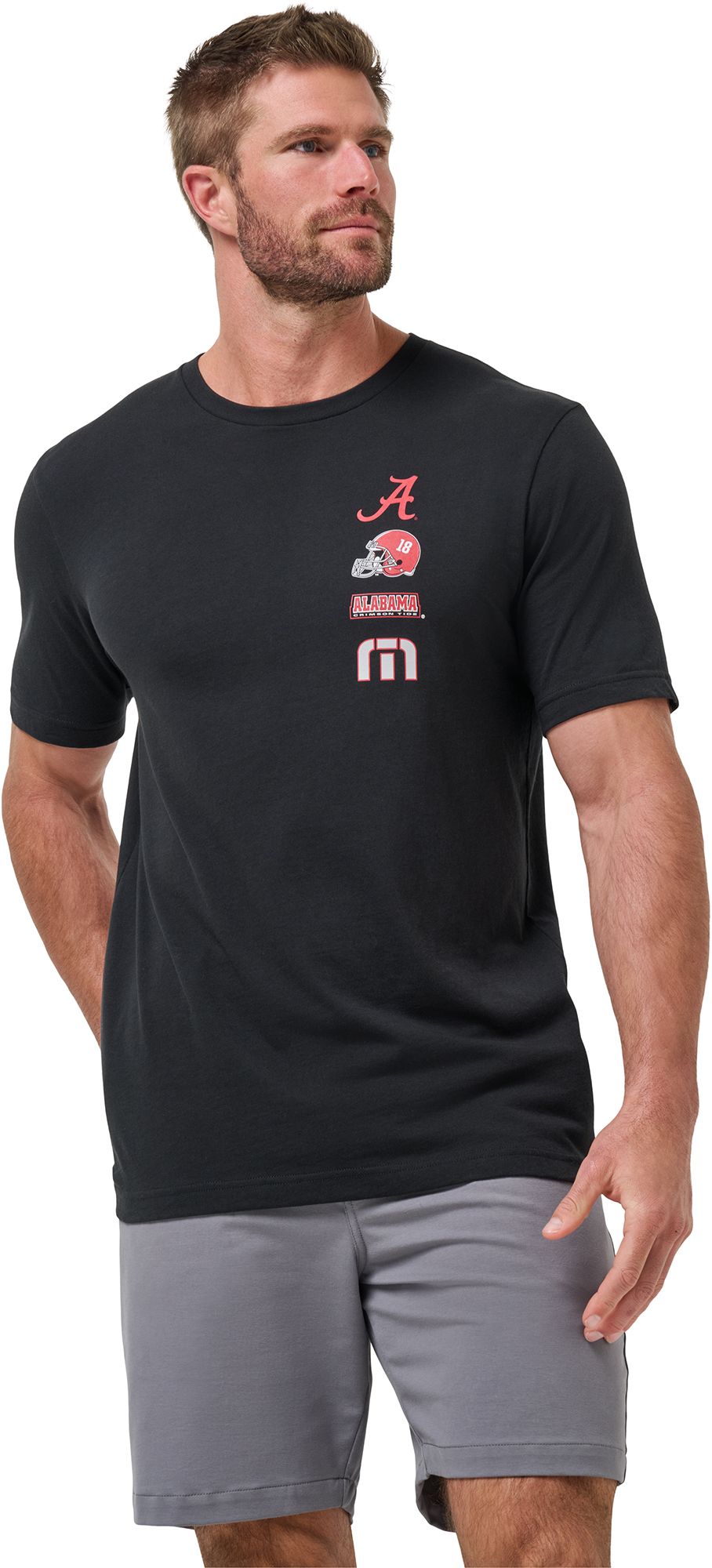 TravisMathew Men's Alabama Crimson Tide Black Playoffs Short Sleeve T-Shirt product image