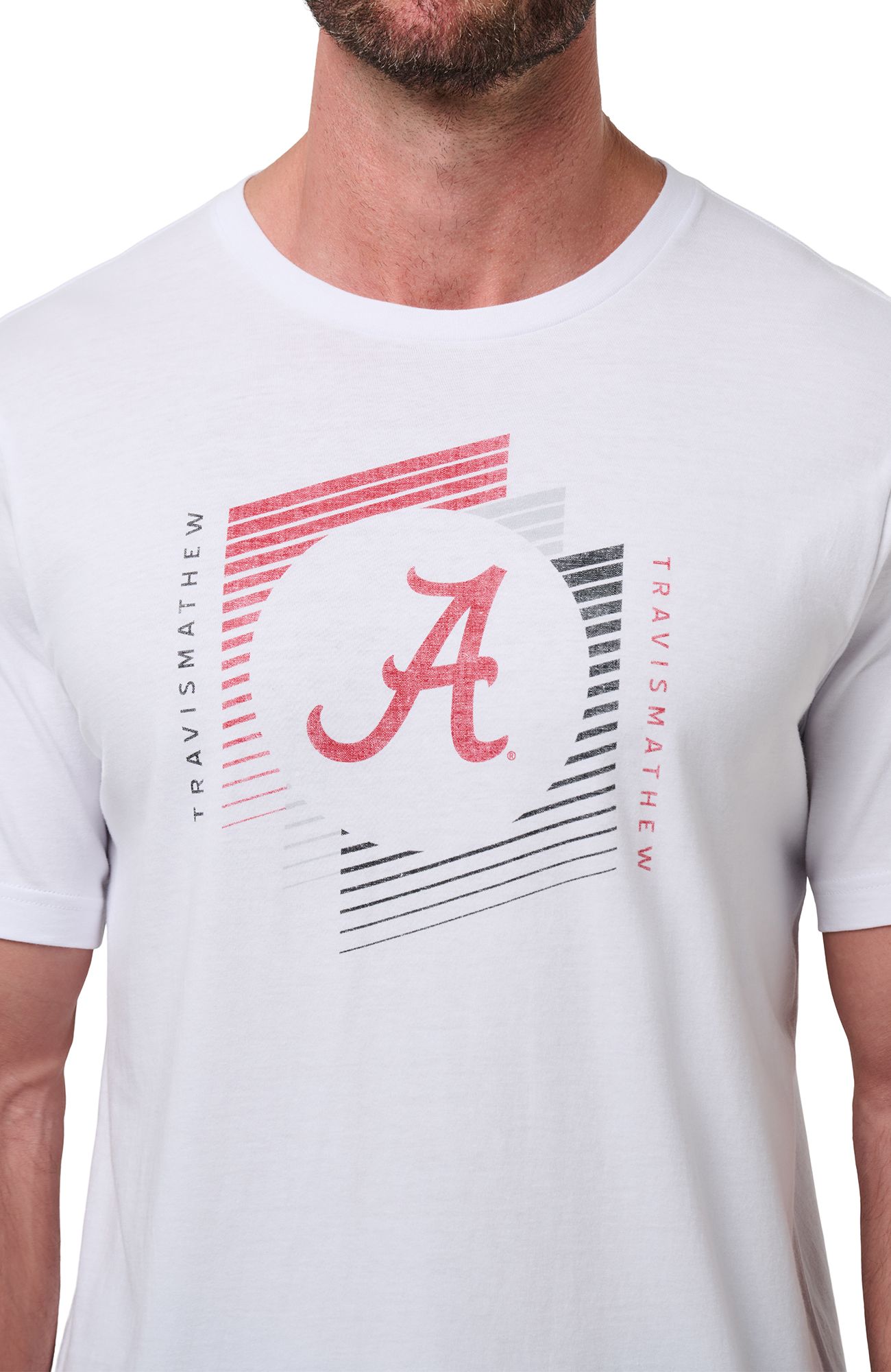 TravisMathew Men's Alabama Crimson Tide White Underdogs Short Sleeve T-Shirt product image