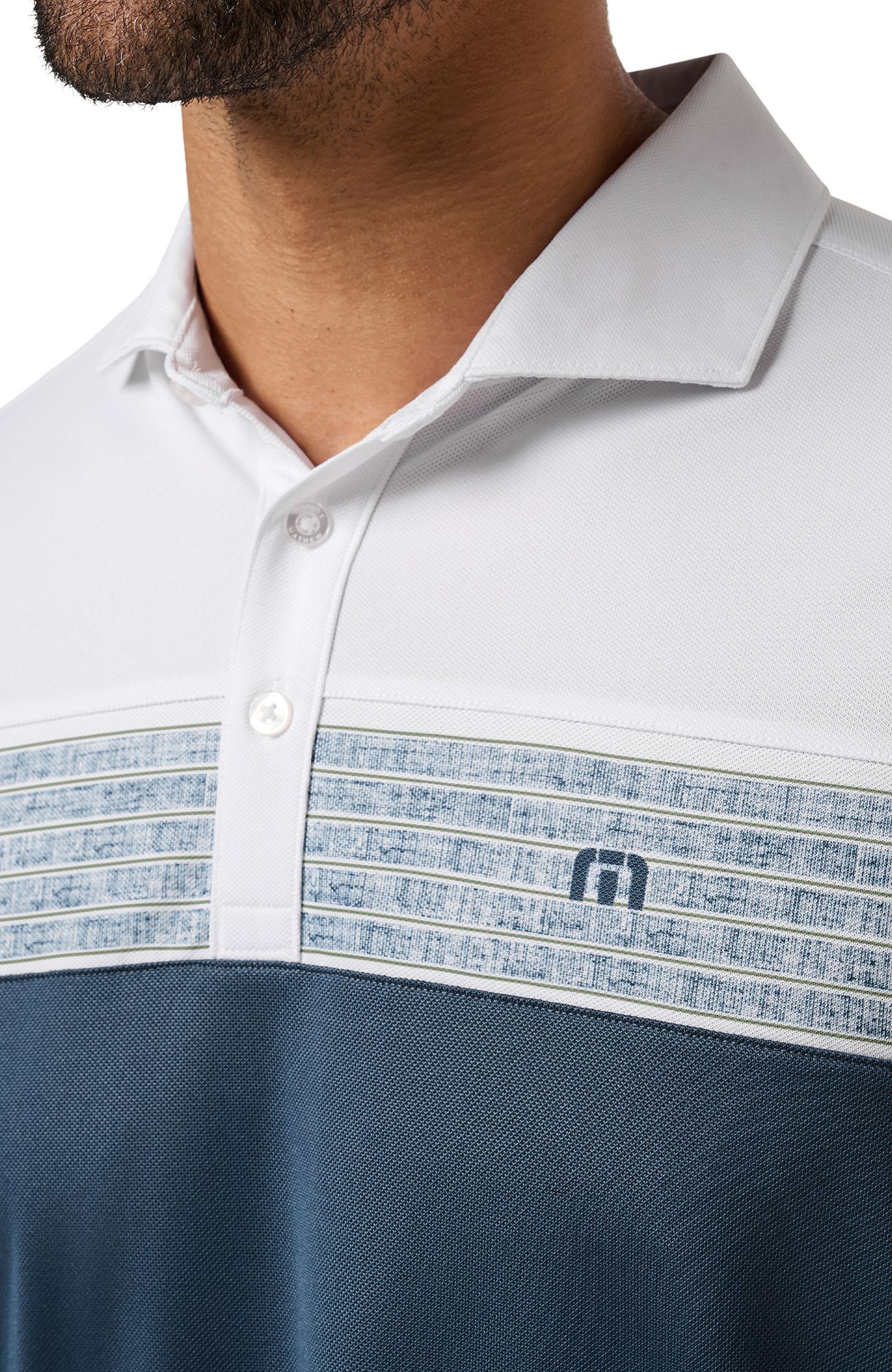 TravisMathew Men's Good Good Color Block Golf Polo product image