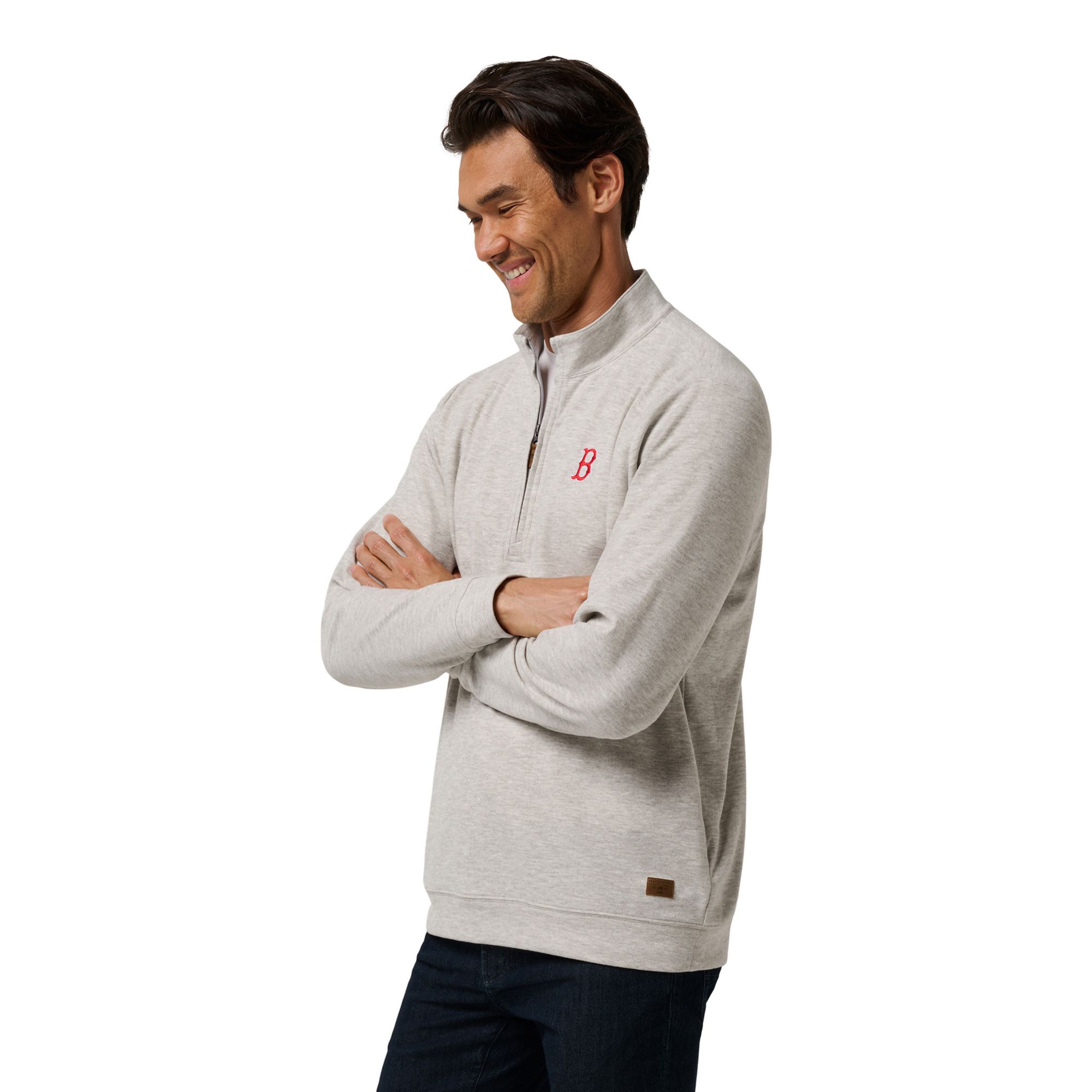 TravisMathew Men's Boston Red Sox Grey Home 1/4 Zip product image