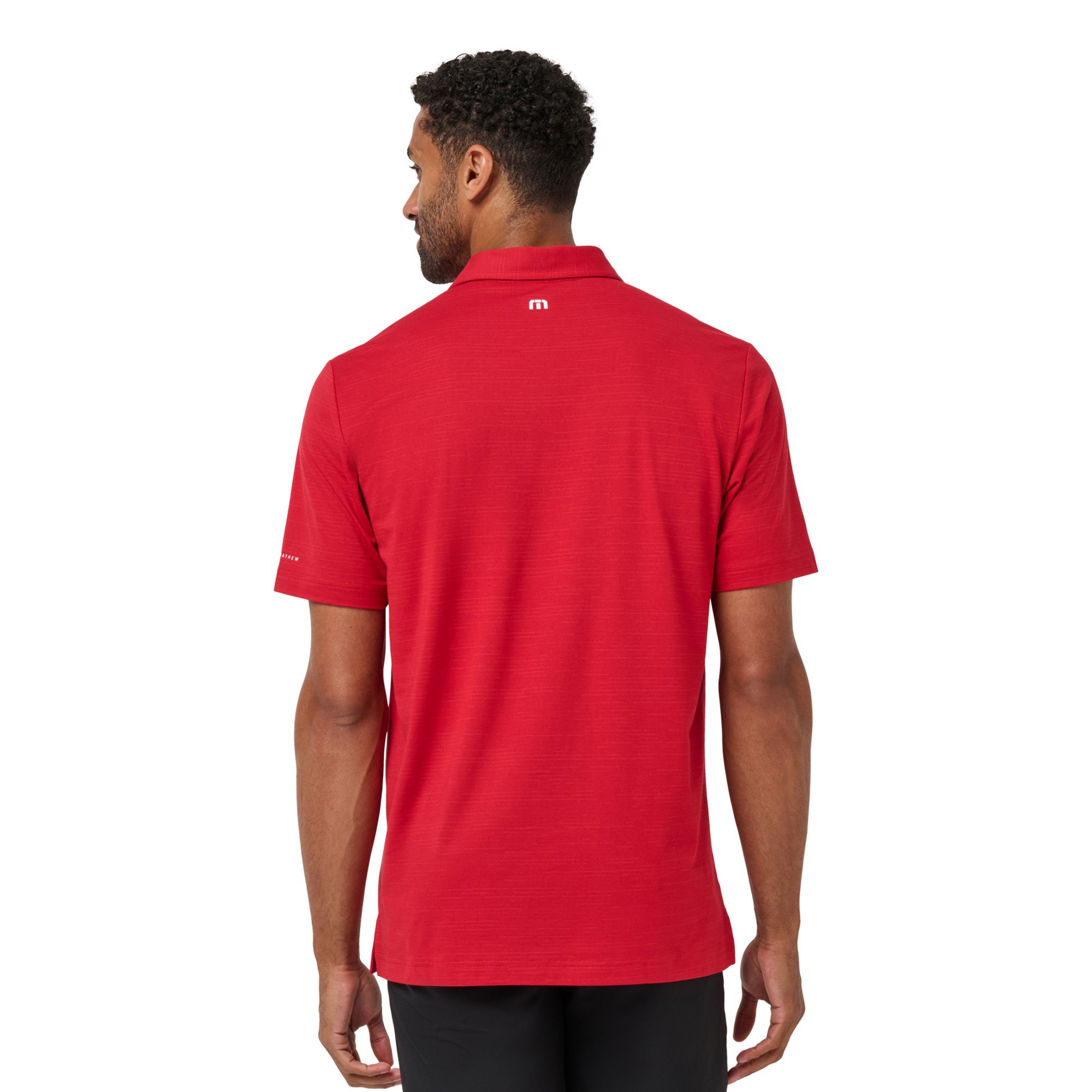 TravisMathew Men's Iowa State Cyclones White and Red College Bound Polo product image