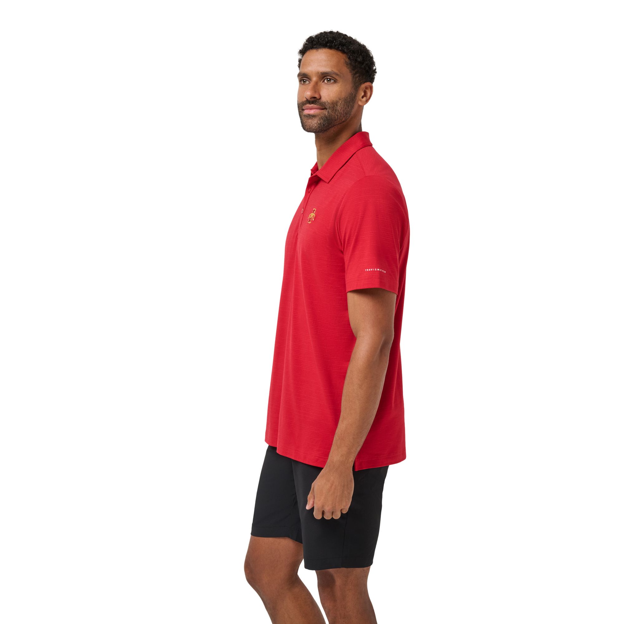 TravisMathew Men's Iowa State Cyclones White and Red College Bound Polo product image