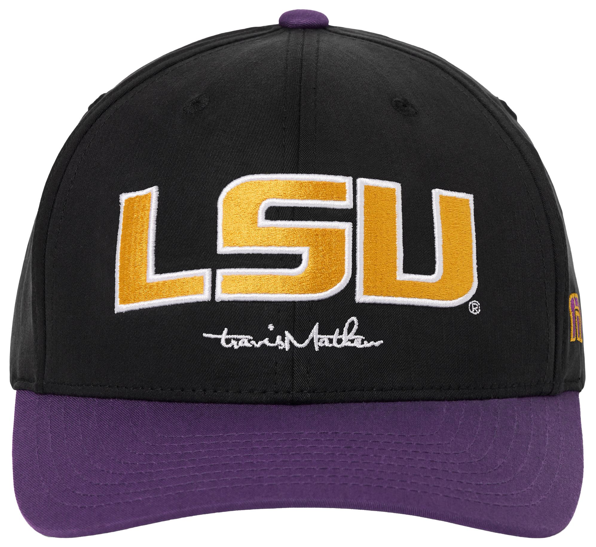 TravisMathew Adult LSU Tigers Black and Purple Gameday Glory Adjustable Hat product image