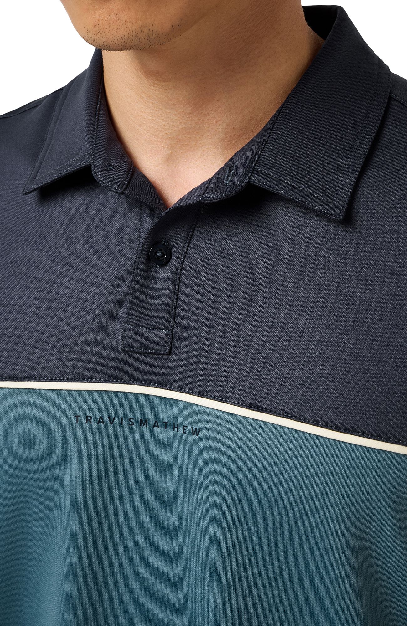 TravisMathew Men's Featherweight Colorblock Golf Polo product image