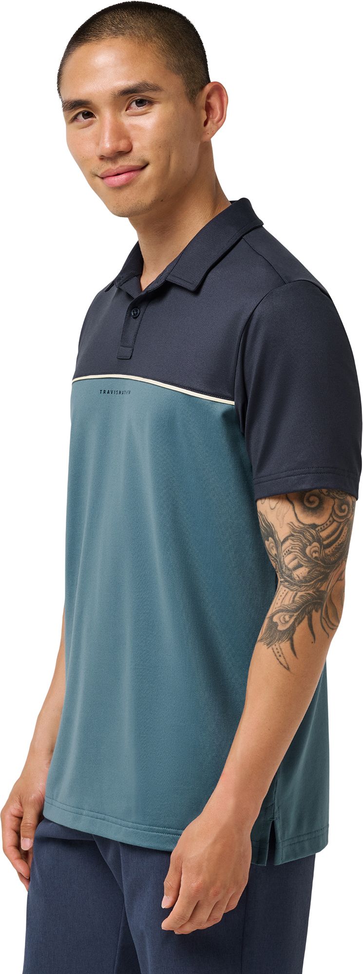 TravisMathew Men's Featherweight Colorblock Golf Polo product image
