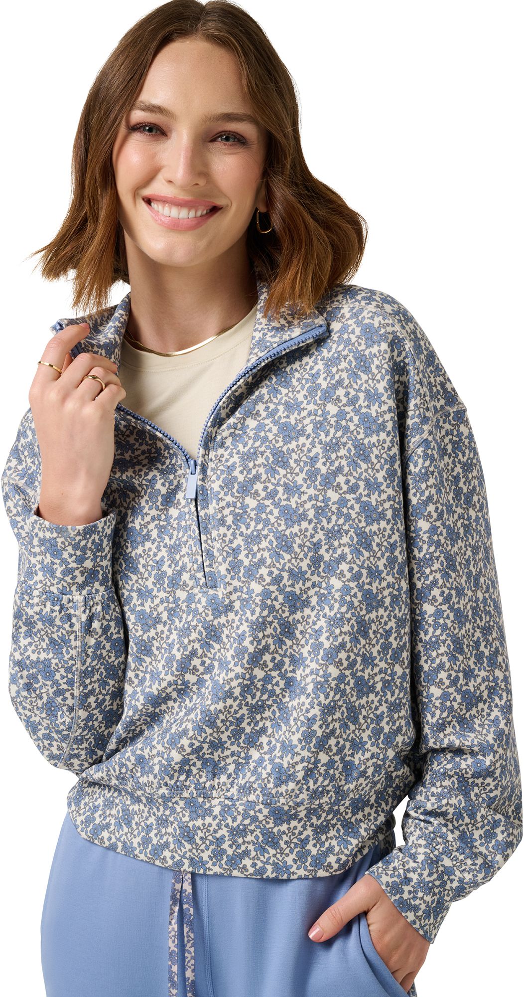 TravisMathew X Liberty London Women's Dancing Maddsie Printed ½ Zip product image