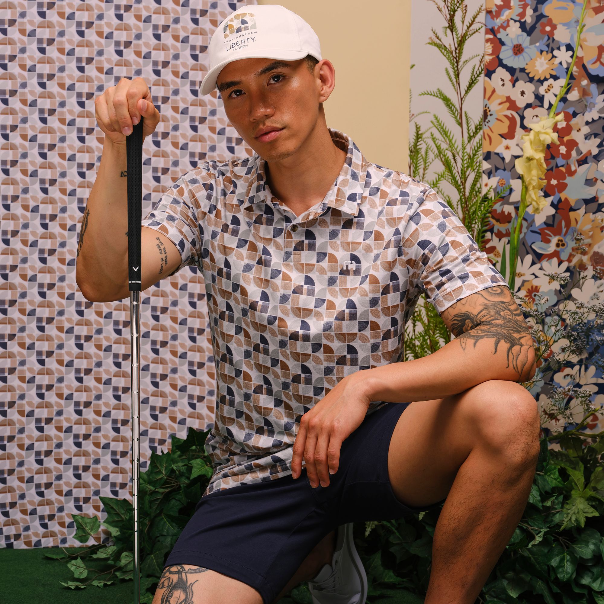 TravisMathew X Liberty London Men's Comfortknit Archer Zen Golf Polo product image