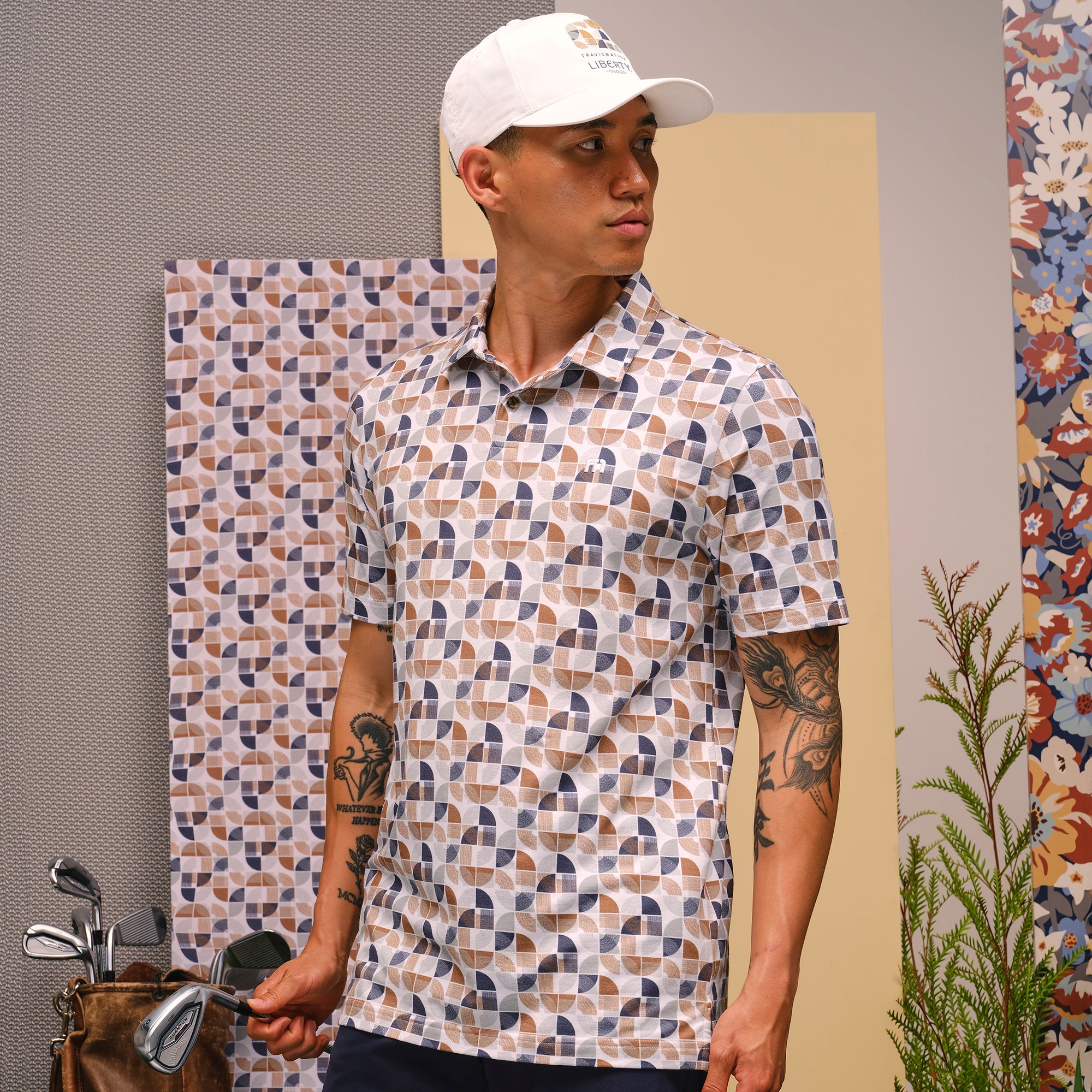 TravisMathew X Liberty London Men's Comfortknit Archer Zen Golf Polo product image