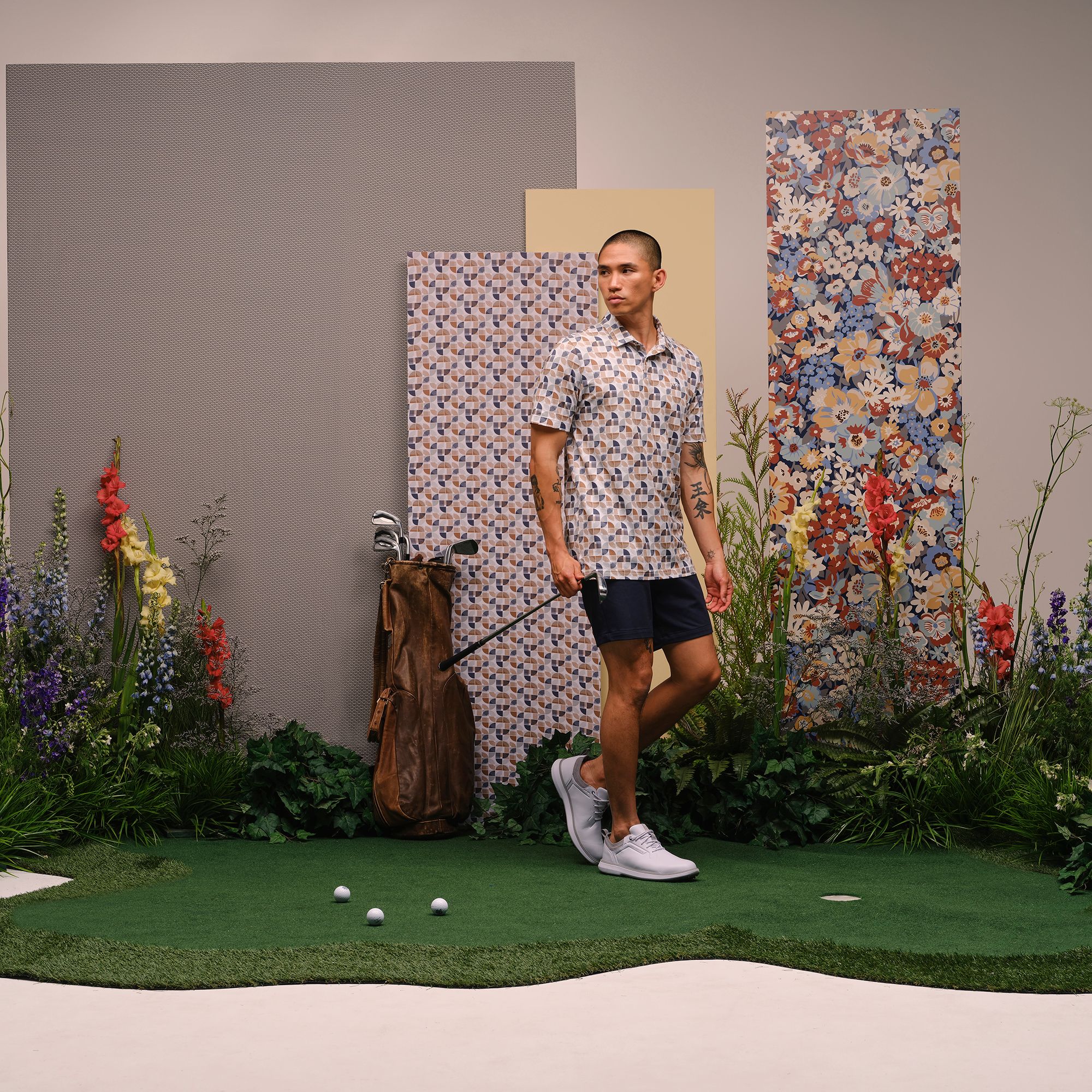 TravisMathew X Liberty London Men's Comfortknit Archer Zen Golf Polo product image