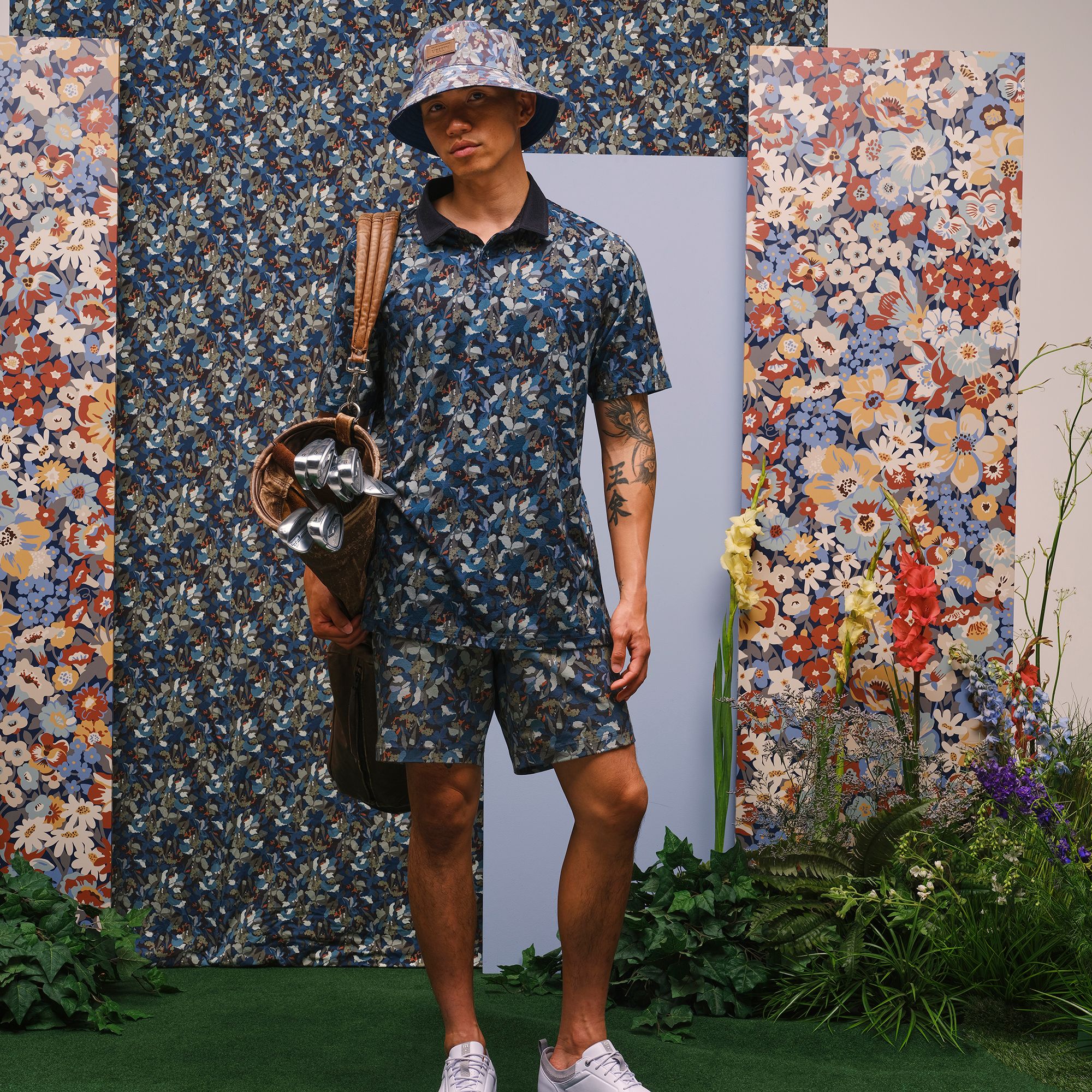 TravisMathew X Liberty London Men's Comfortknit Camo Flower Golf Polo product image