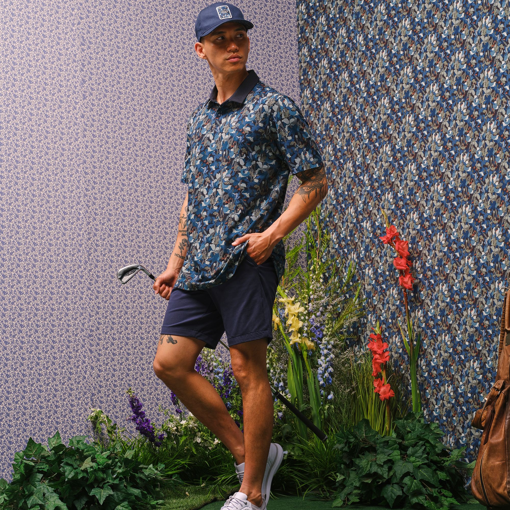 TravisMathew X Liberty London Men's Comfortknit Camo Flower Golf Polo product image
