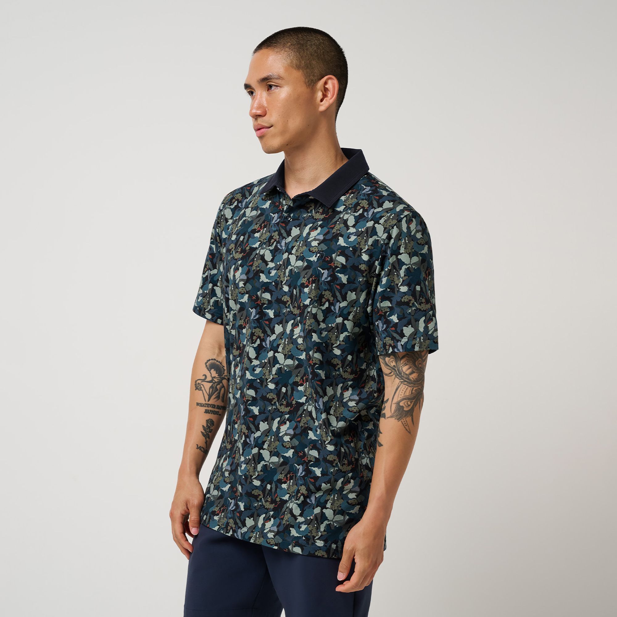 TravisMathew X Liberty London Men's Comfortknit Camo Flower Golf Polo product image