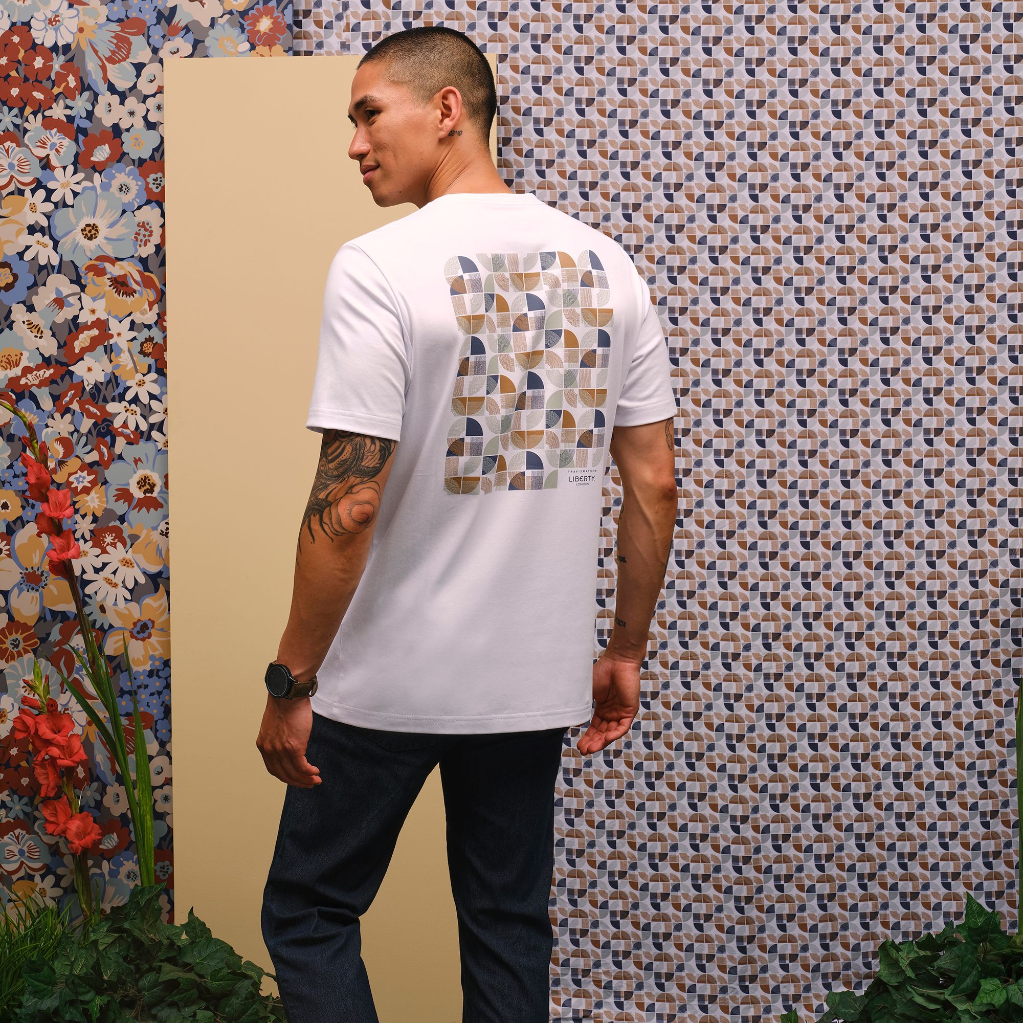 TravisMathew X Liberty London Men's Cloud Midweight Archer Zen Golf T-Shirt product image