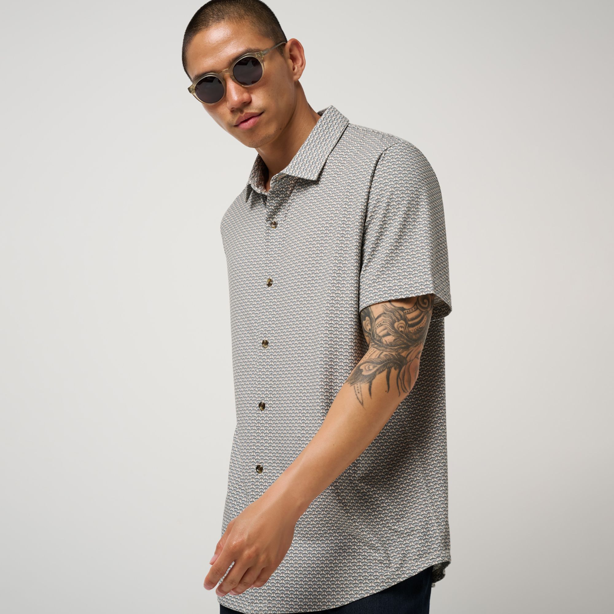 TravisMathew X Liberty London Men's Comfortknit Wood Flower Golf Button-Up Shirt product image