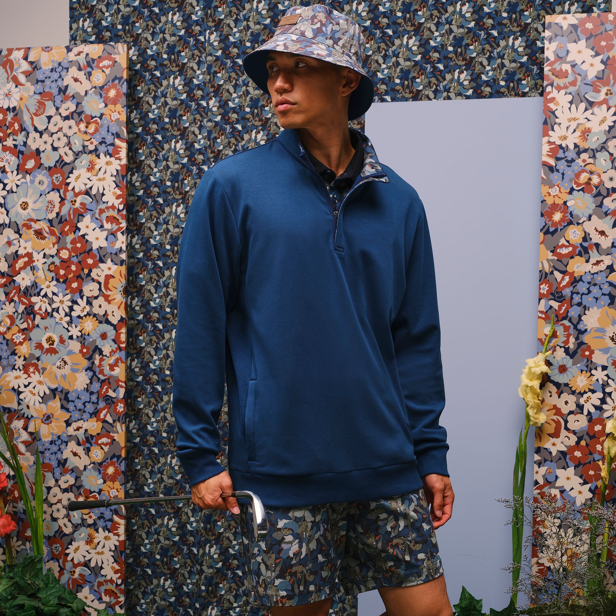 TravisMathew X Liberty London Men's Cloud ¼ Zip Camo Flower product image