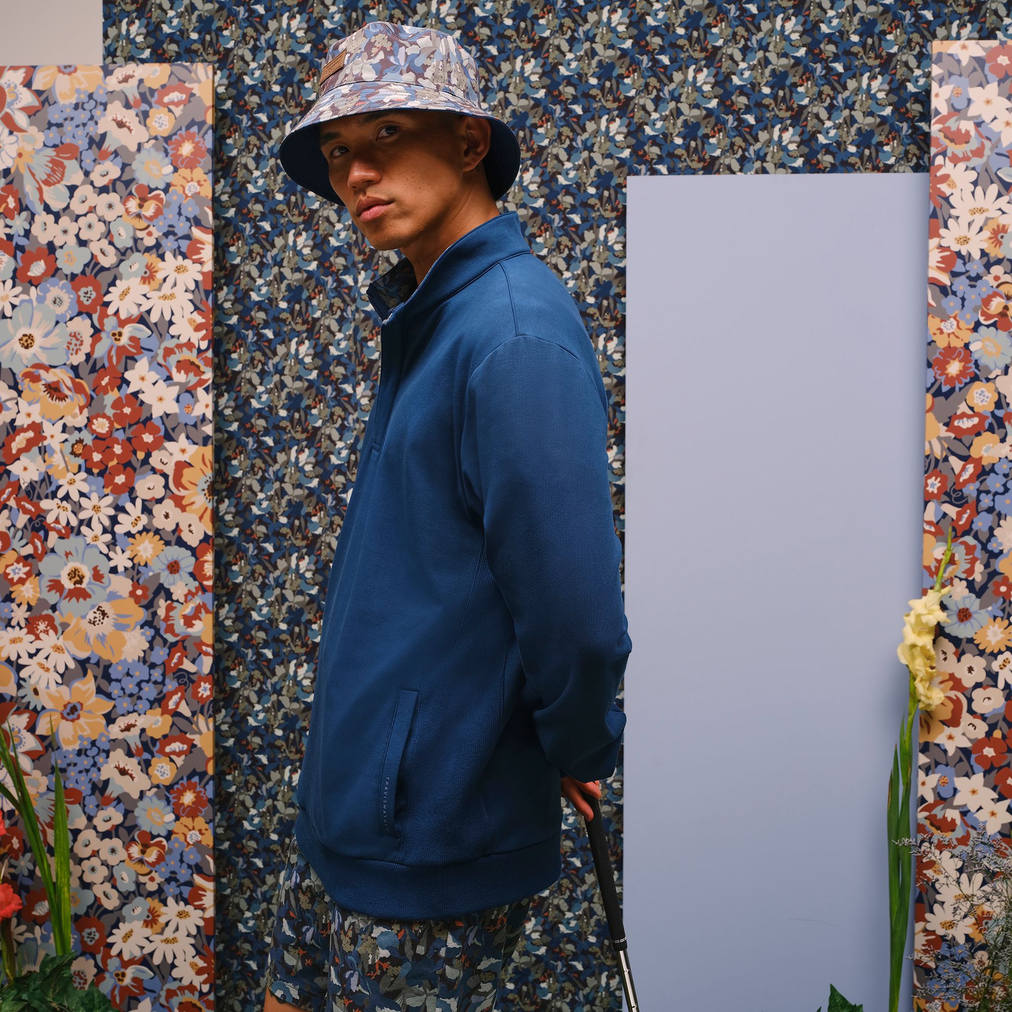 TravisMathew X Liberty London Men's Cloud ¼ Zip Camo Flower product image