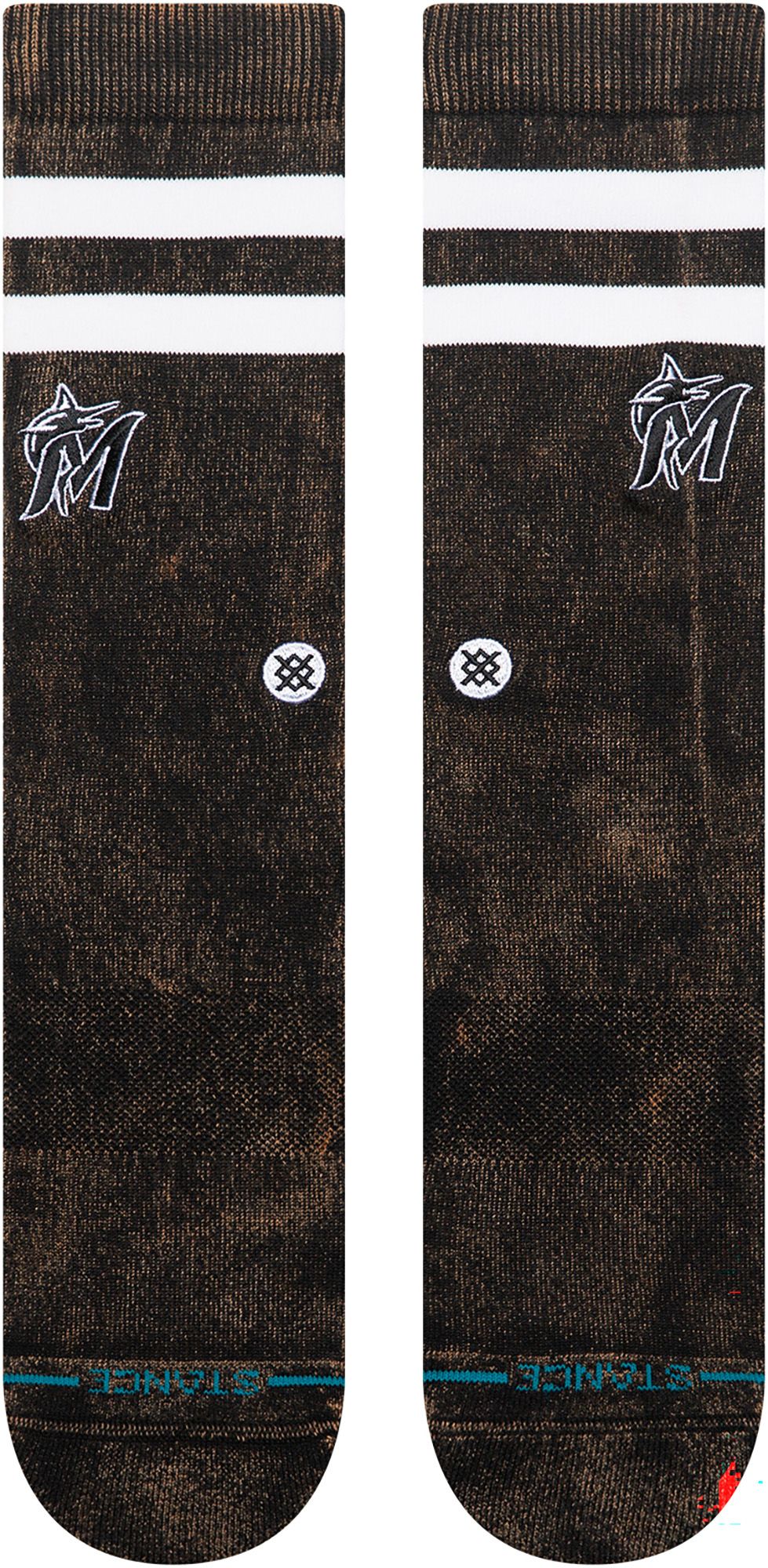 Stance Adult Miami Marlins Black Rotation Crest Crew Socks product image