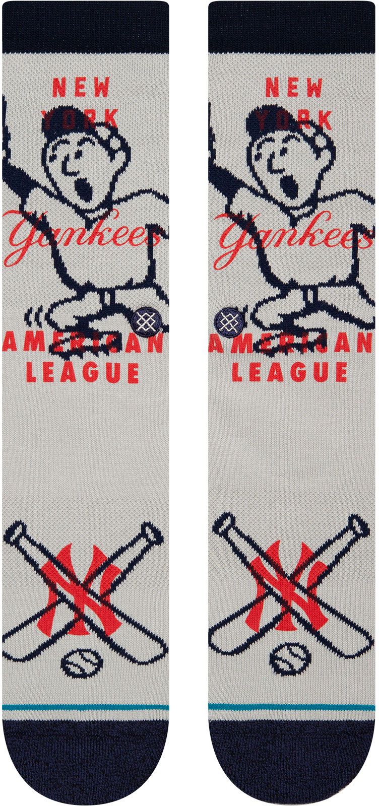 Stance New York Yankees Gray Hey Batter Crew Sock