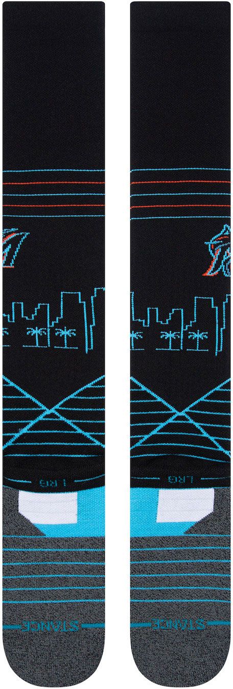 Stance Miami Marlins Black Skyline Over the Calf Sock