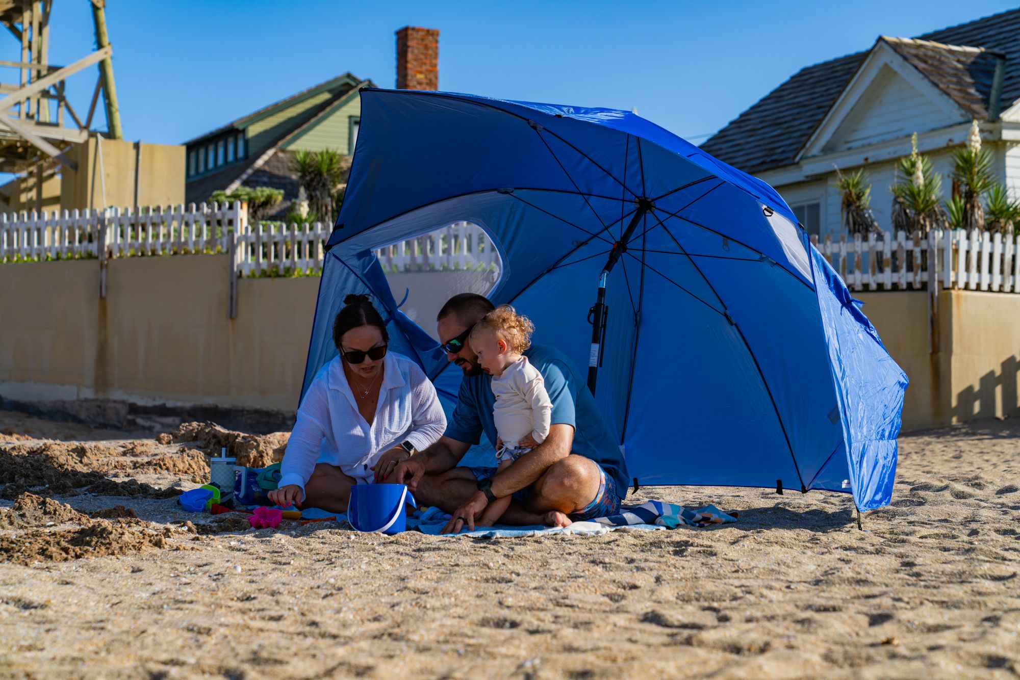 Sport-Brella 8' Premiere Umbrella with Freestand Base and Auger for Sand product image