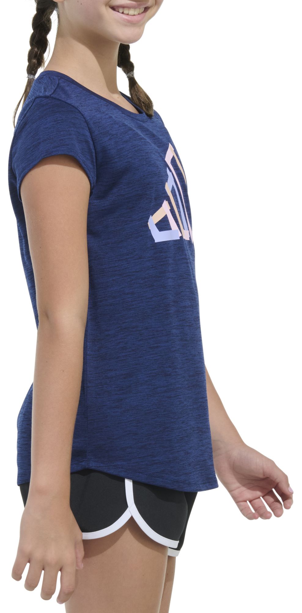 adidas Girls' Short Cap Sleeve Mélange T-Shirt product image