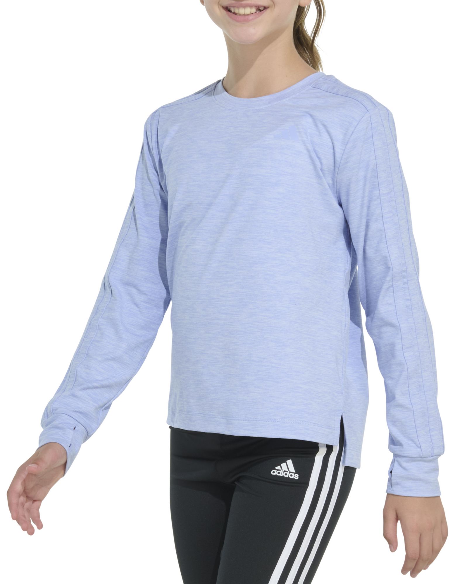 adidas Girls' Mélange Long Sleeve Training T-Shirt product image