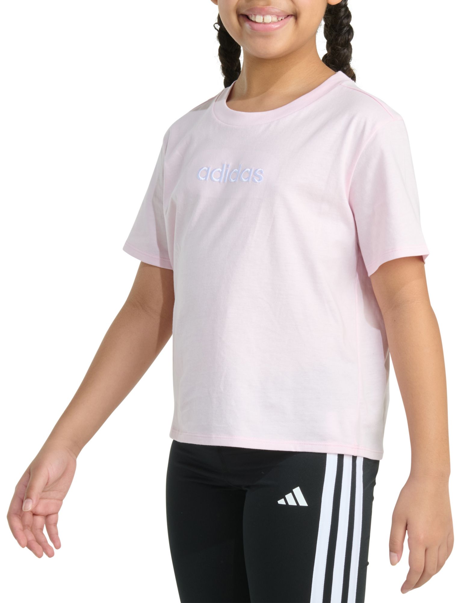 adidas Girls' Embroidered Linear T-Shirt product image