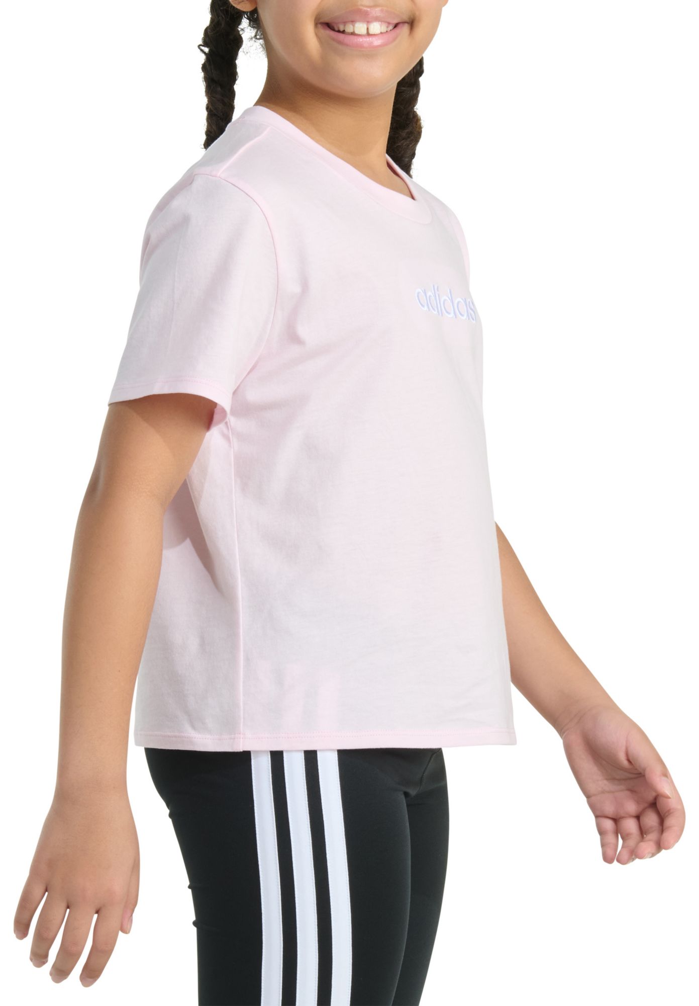 adidas Girls' Embroidered Linear T-Shirt product image