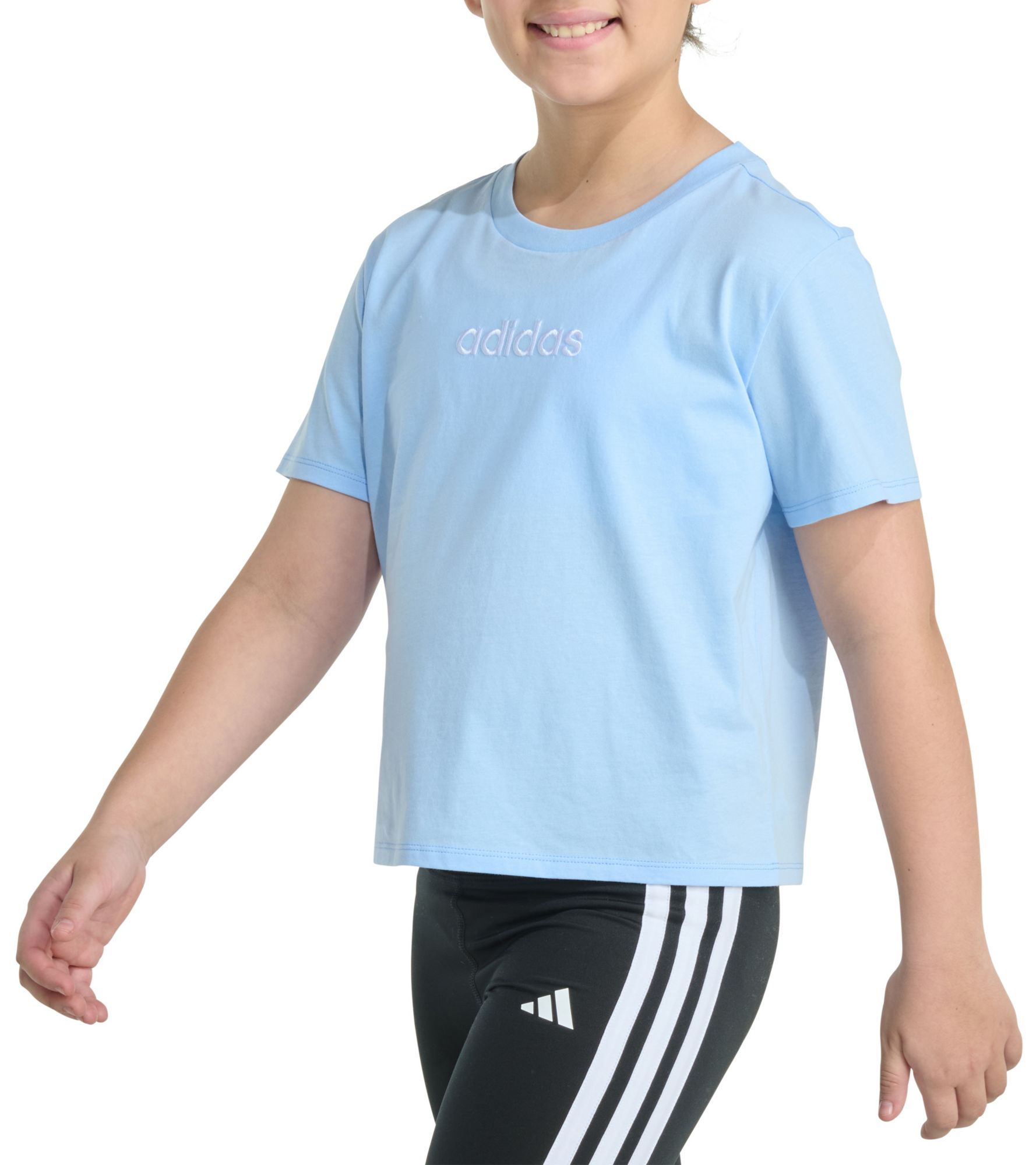 adidas Girls' Embroidered Linear T-Shirt product image