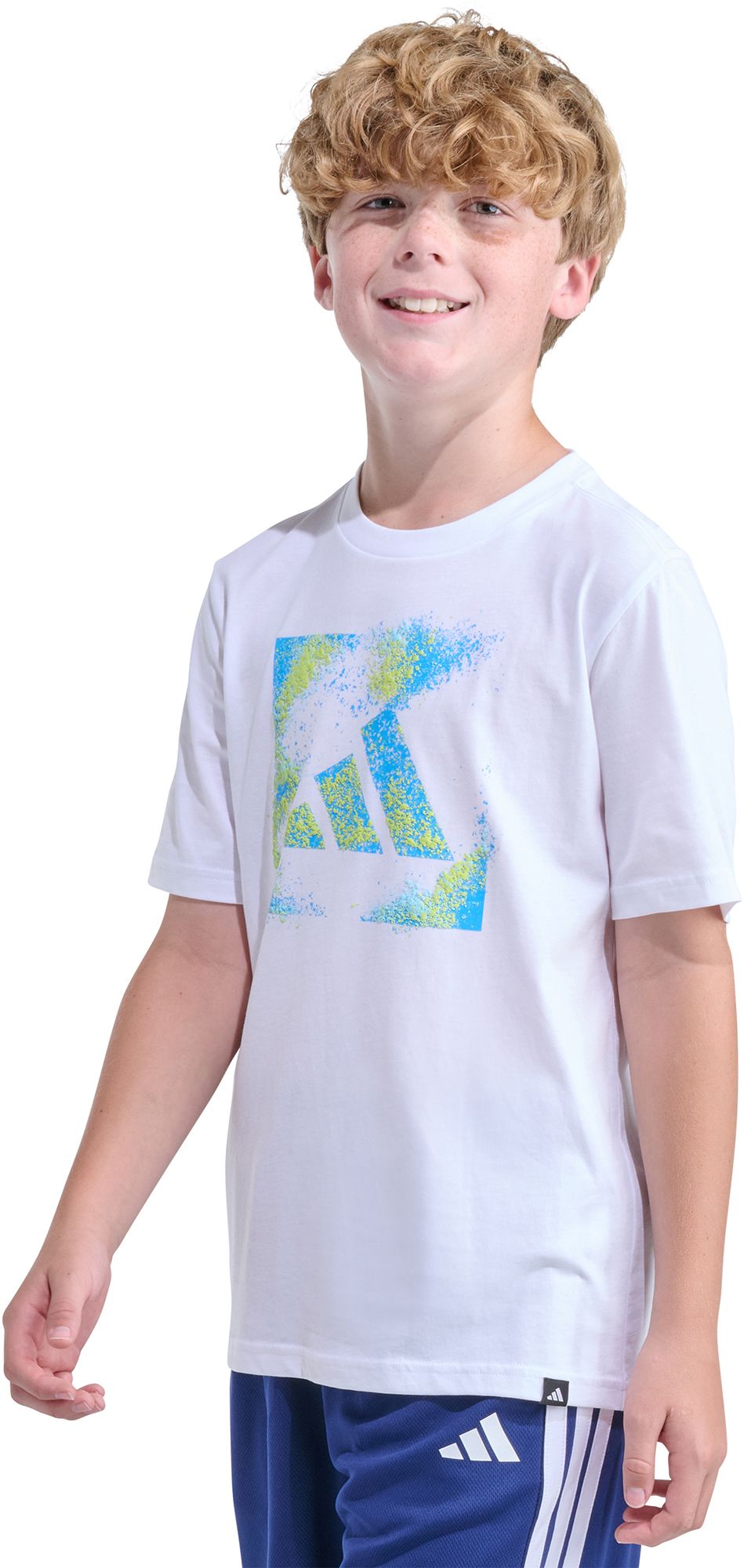 adidas Boys' Short Sleeve Spray Gradient Logo Graphic Tee product image