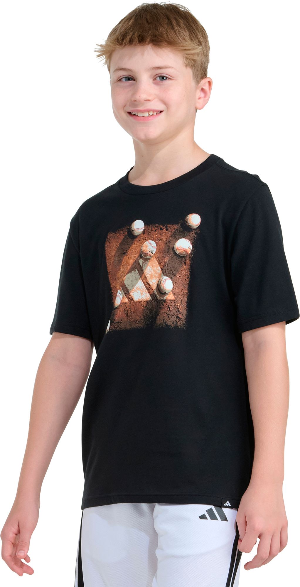 adidas Boys' 3-Bar Baseball Plate Graphic Tee product image