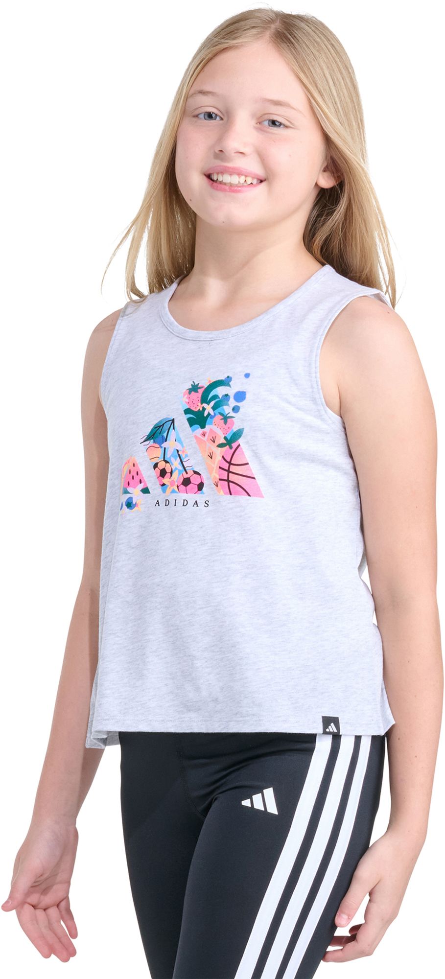 adidas Girls' Swing Back Vent Heather Tank product image