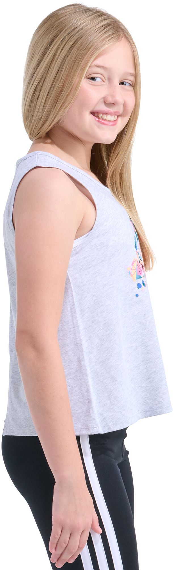 adidas Girls' Swing Back Vent Heather Tank product image