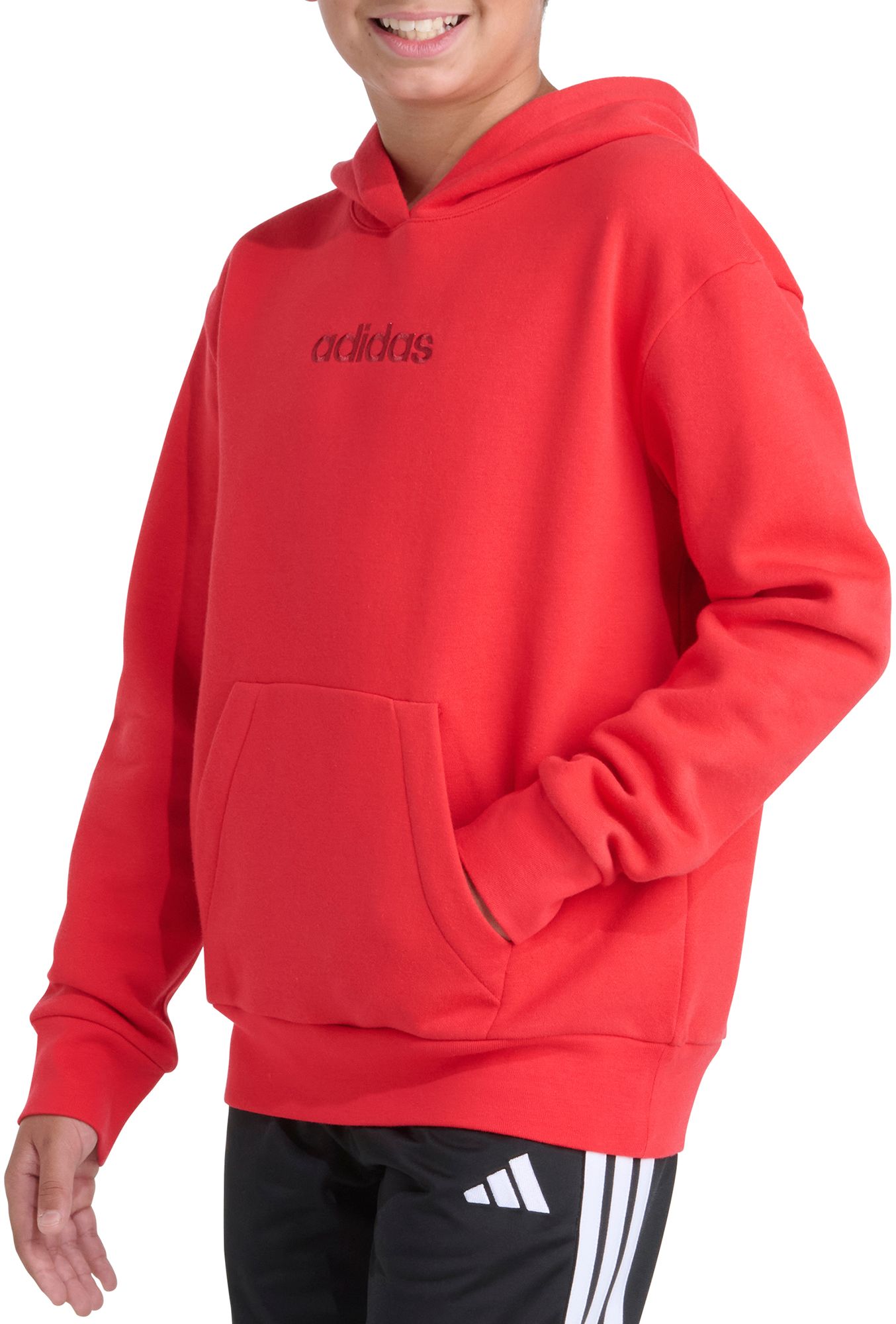 adidas Boys' Essential Linear Fleece Pullover Hoodie product image