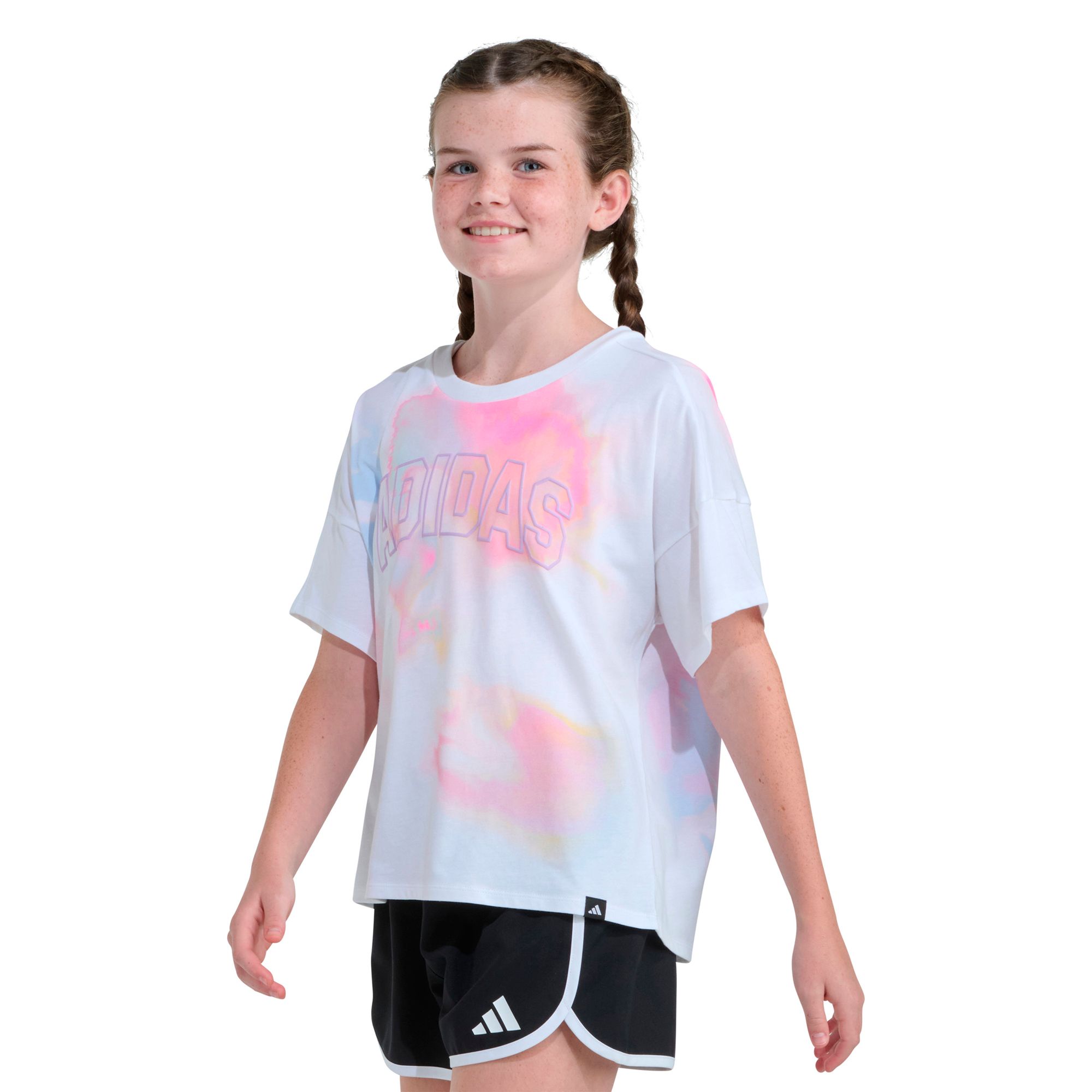adidas Girls' Tie Dye Drop Shoulder Tee product image