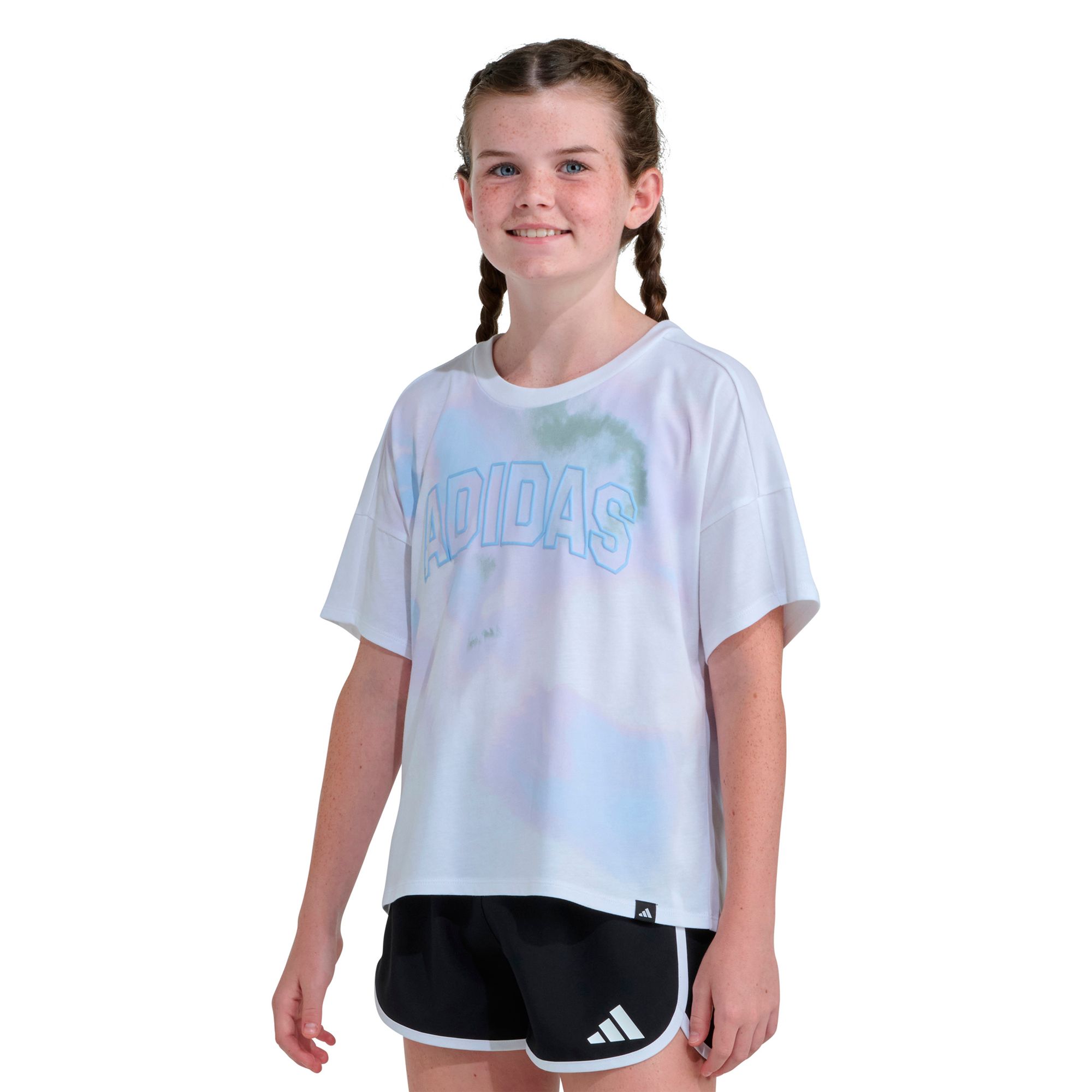 adidas Girls' Tie Dye Drop Shoulder Tee product image