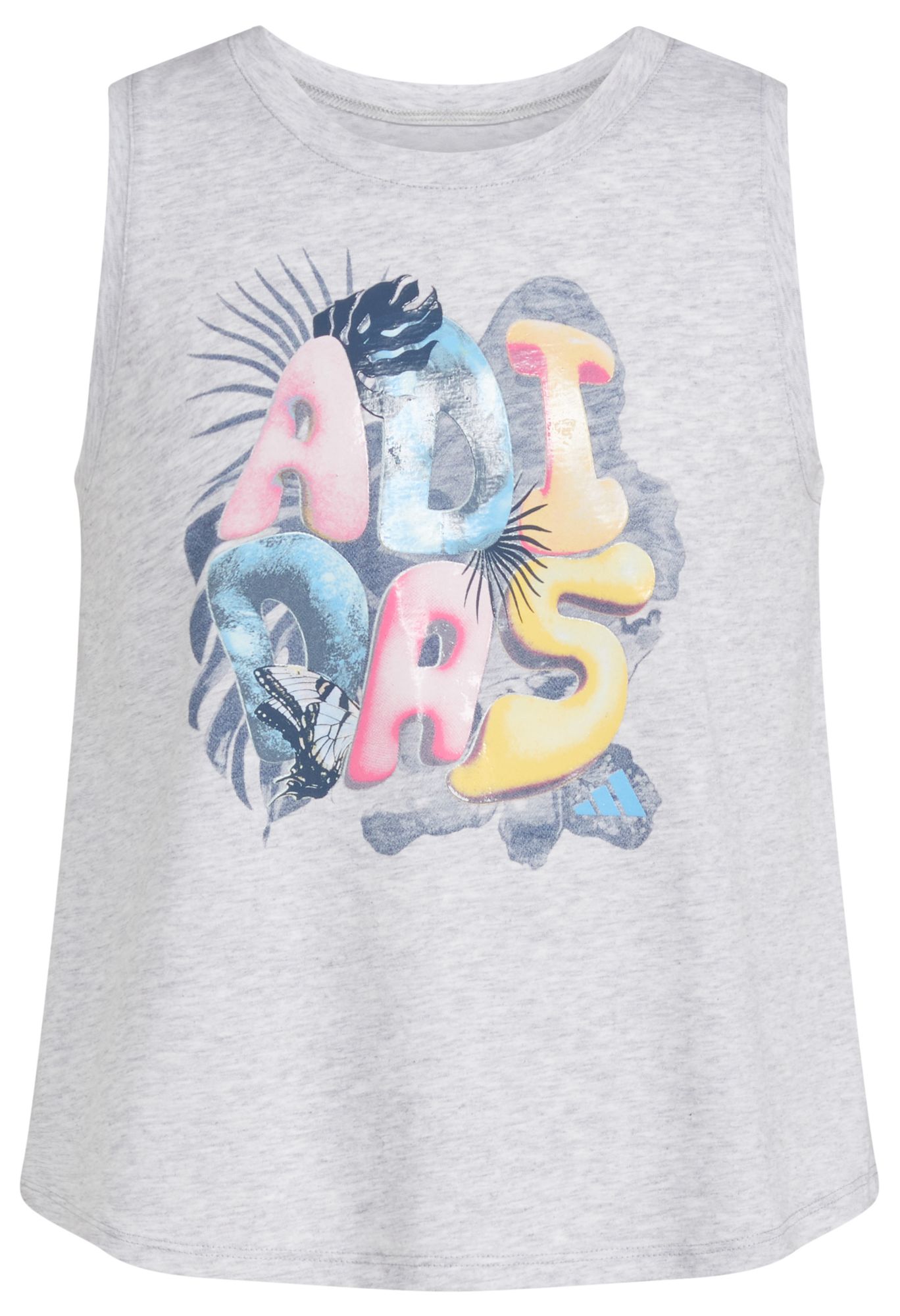 adidas Girls' Waist-Length Heather Tank Top product image