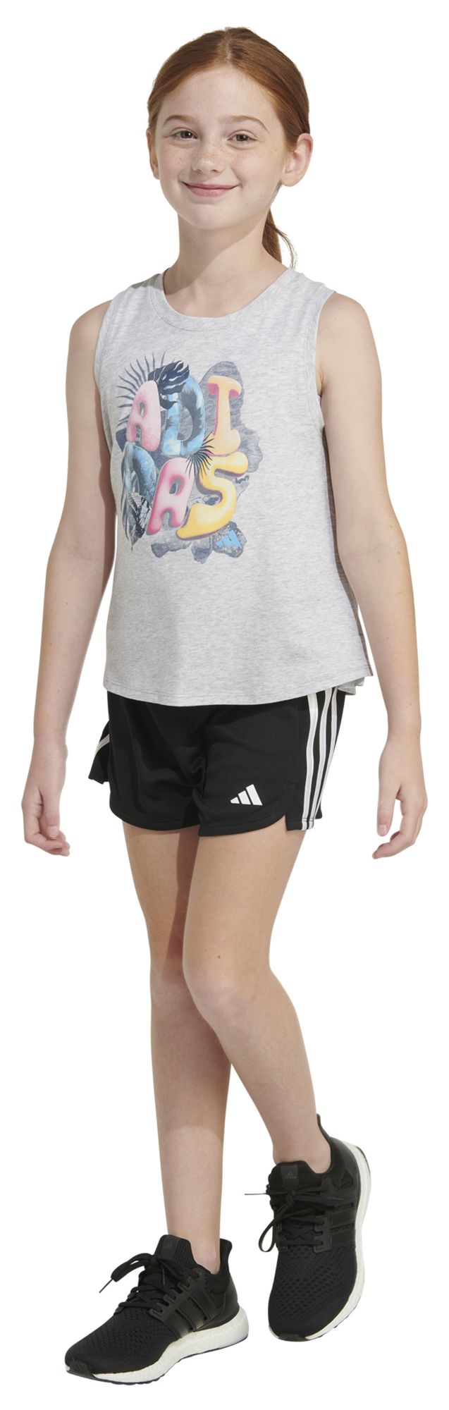 adidas Girls' Waist-Length Heather Tank Top product image