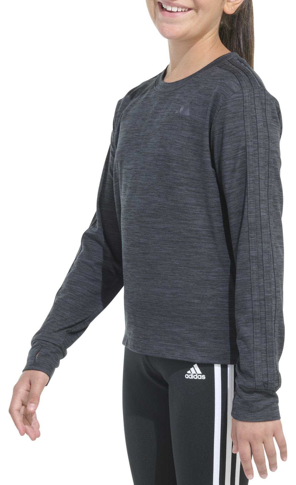 adidas Girls' Mélange Long Sleeve Training T-Shirt product image
