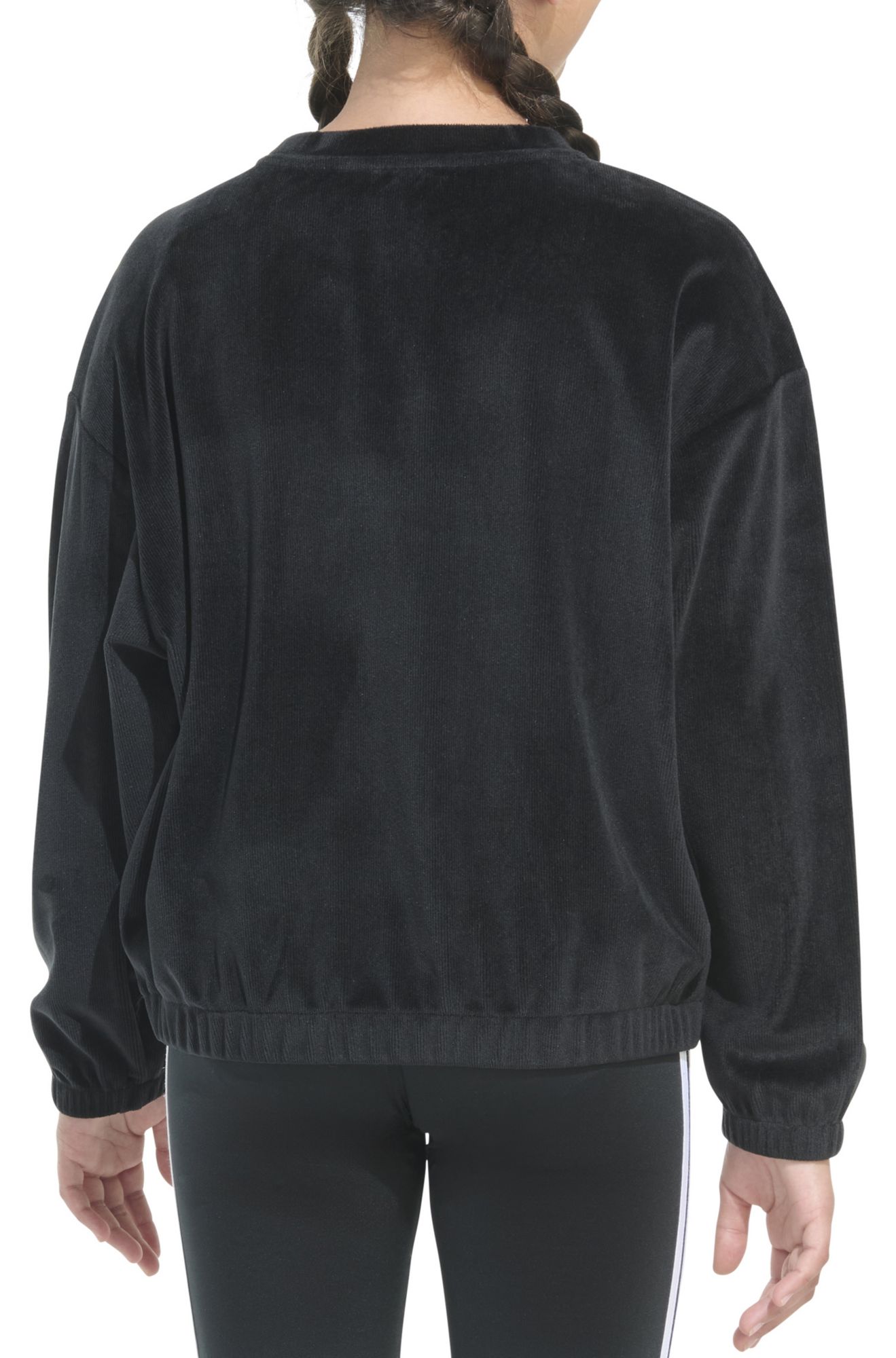 adidas Girls' Rib Velour Crewneck Pullover product image