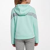 adidas girls' fleece 3-stripe hoodie